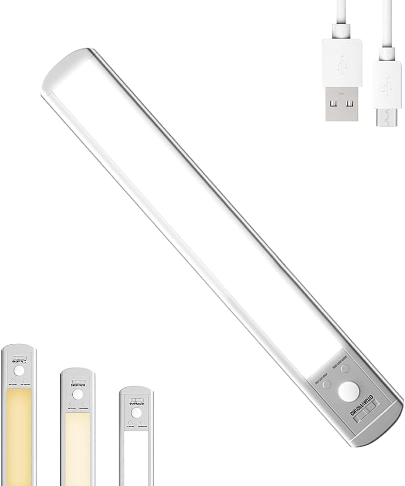 Epicflare 66LED Motion Sensor Under Cabinet Lights - USB Rechargeable Dimmable for Kitchen Wardrobe Stairs