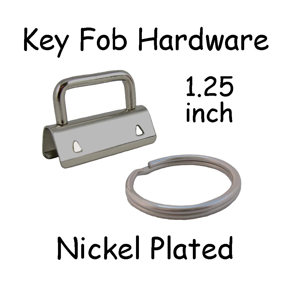 10 Key Fob Hardware with Key Rings - 1.25 Inch for Home & Office Use