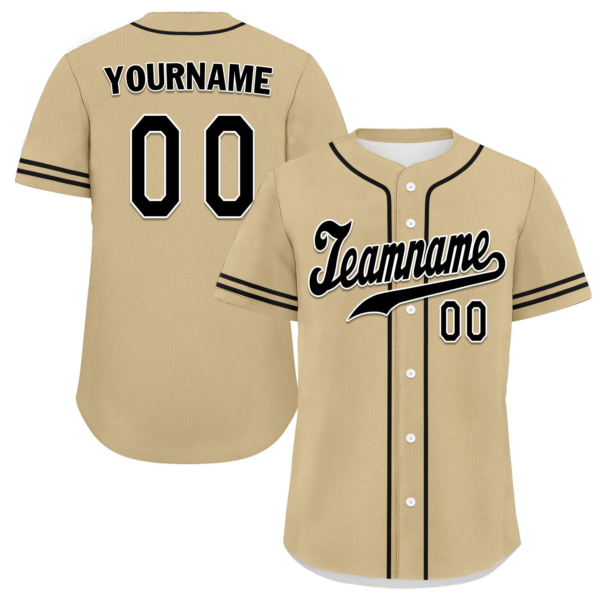 Custom Personalized Gold & Black Classic Style Authentic Baseball Jersey - Perfect for Team Uniforms, Fan Gear & Sports Events