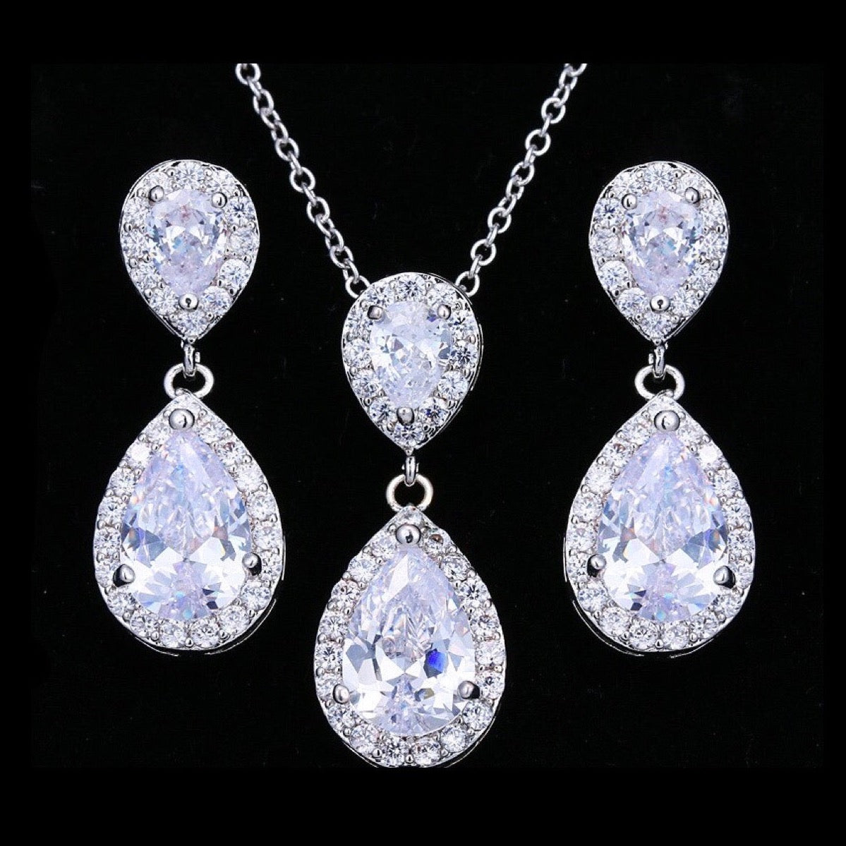 Renee Cubic Zirconia Bridal Jewelry Set - Sterling Silver, Rose Gold & Yellow Gold Options | Elegant Wedding, Engagement & Anniversary Jewelry Gift for Her
