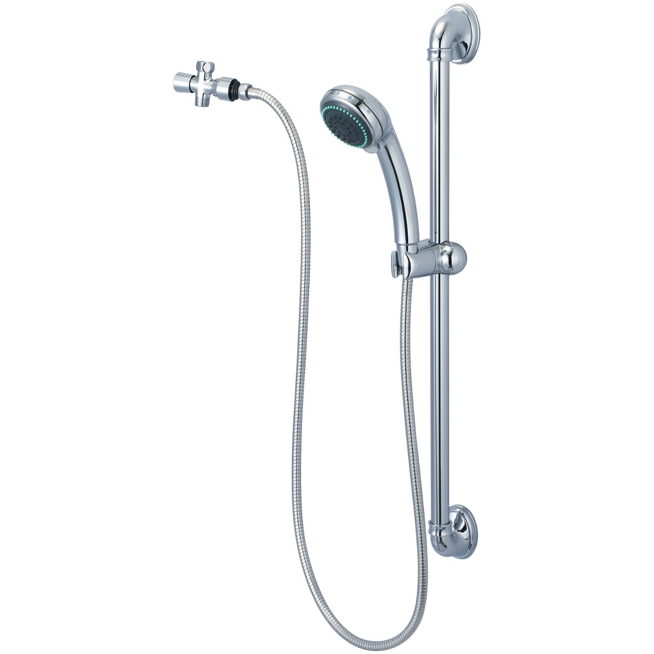 Olympia P-4420 Chrome Handheld Shower Head Set with Hose - Adjustable Spray Modes for Bathroom, Spa & Pet Washing