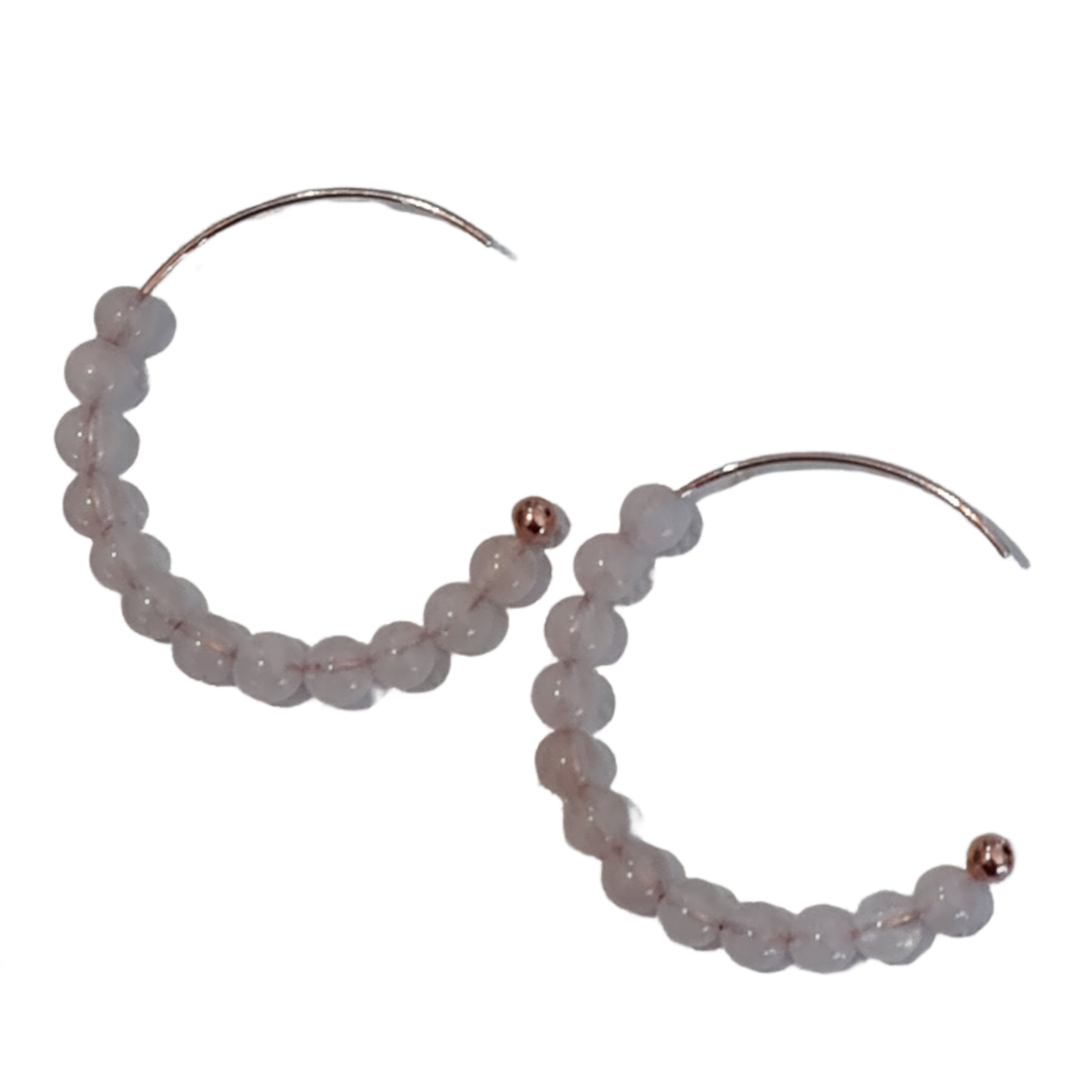 Rose Quartz Hoop Earrings for Women - Healing Crystal Jewelry, Dainty Rose Gold Hoops, Boho Chic Accessories - Perfect for Meditation, Yoga, and Everyday Wear