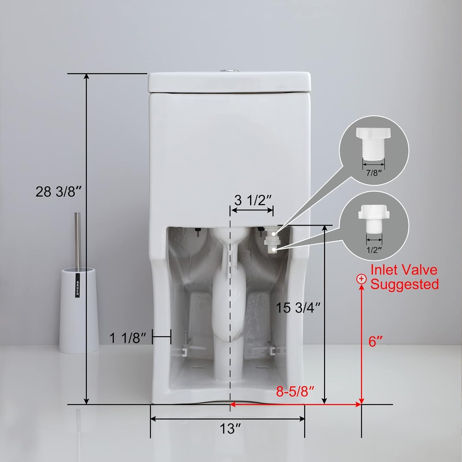 HOROW HWMT-8733 Compact One-Piece Toilet with Dual Flush - 10