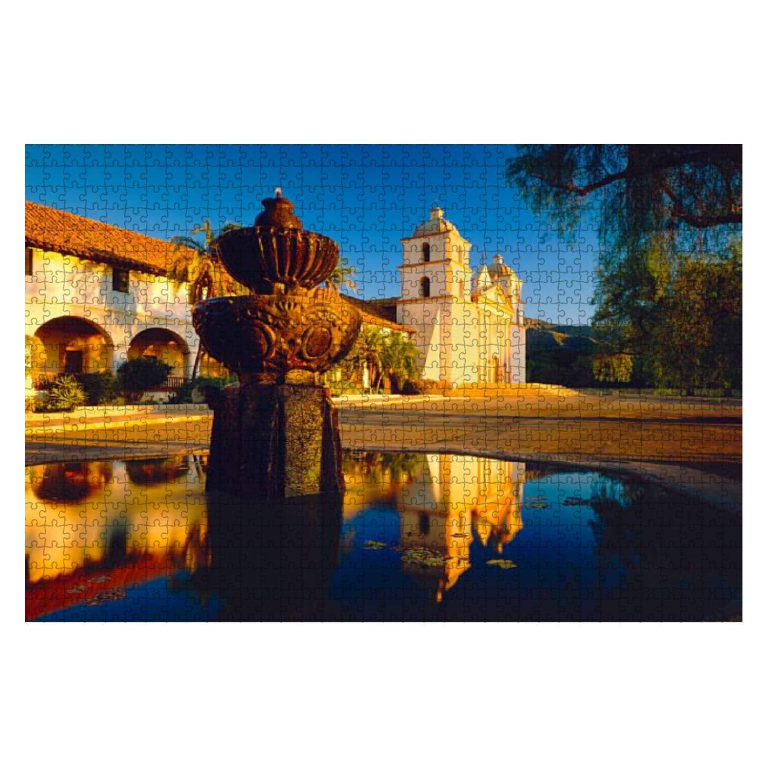 1000-Piece Santa Barbara Mission Jigsaw Puzzle for Adults & Kids - Educational Wooden Puzzle Toy, Creative Game & Home Decor - Perfect for Family Bonding, Brain Training & Holiday Gifts