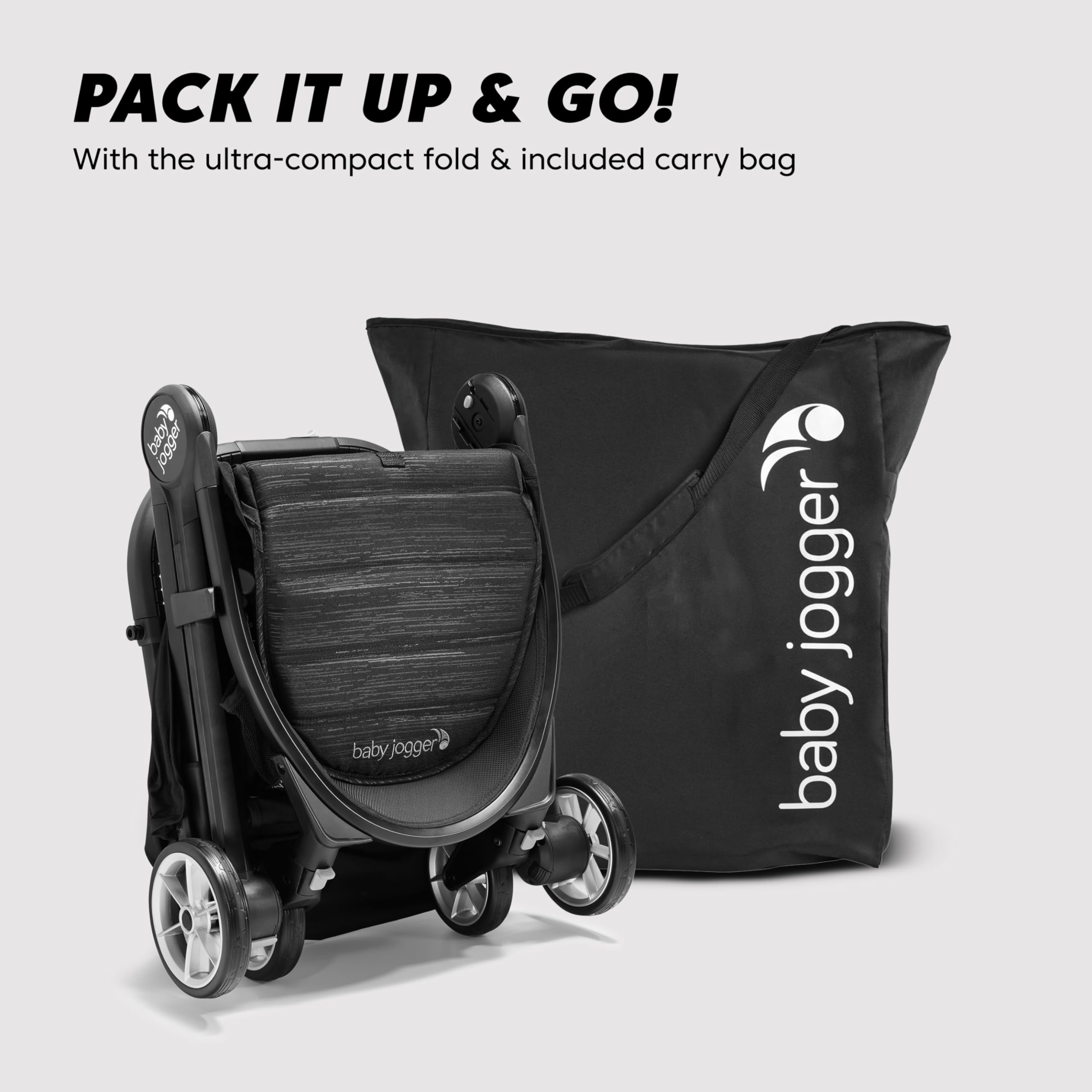 Baby Jogger City Tour 2 Ultra-Compact Travel Stroller - Lightweight & Foldable Stroller for Infants & Toddlers, Jet Black - Perfect for Air Travel, Shopping & Daily Outings