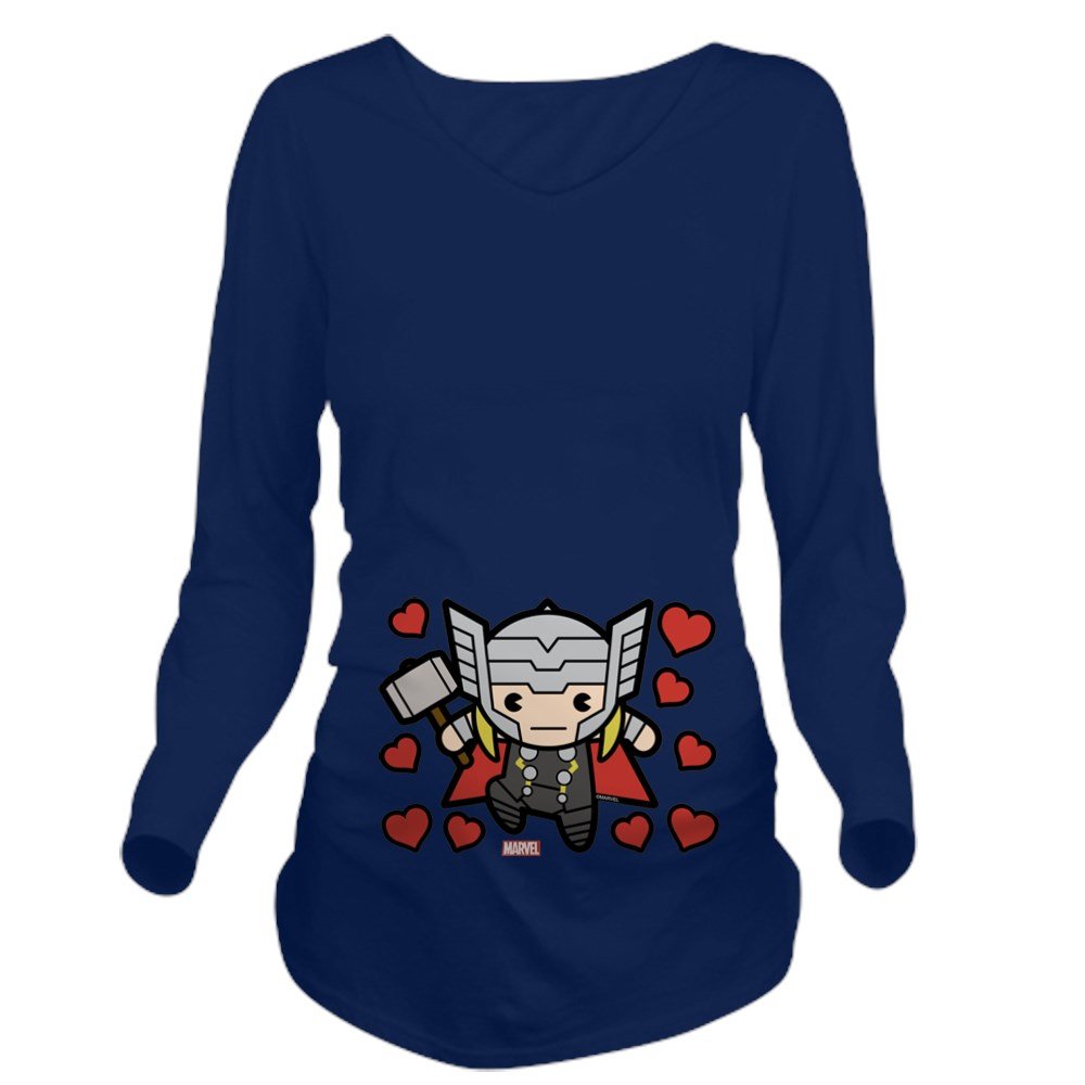 Thor Hearts Long Sleeve Maternity T-Shirt for Pregnant Women | Comfortable Cotton Pregnancy Tee | Perfect for Casual Wear, Baby Showers & Maternity Photos