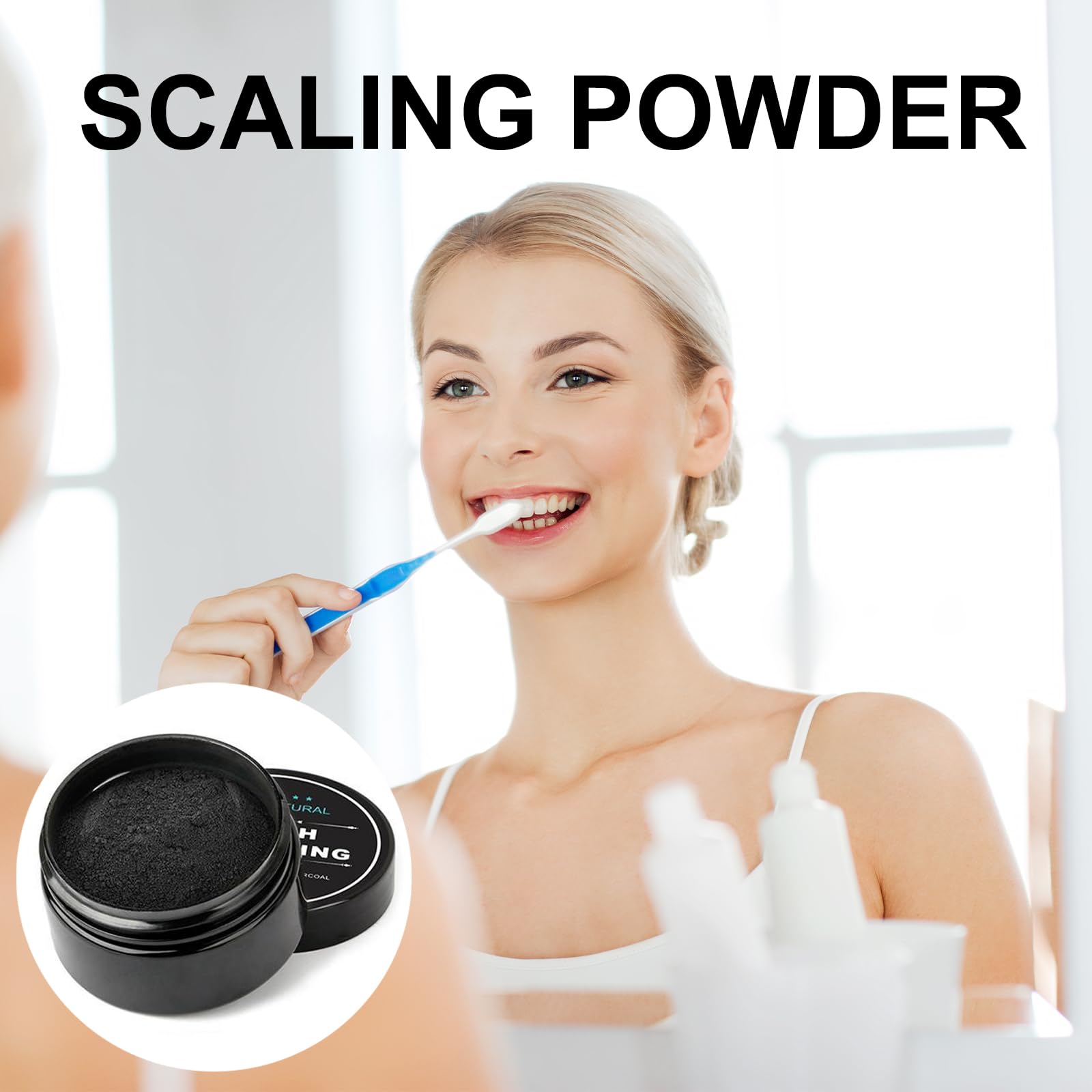 Thoquene 30g x 2PCS Natural Charcoal Teeth Whitening Powder - Activated Carbon Dental Stain Remover for Fresh Breath | Whitens Teeth, Removes Plaque & Bad Breath - Perfect for Daily Oral Care & Smile Enhancement