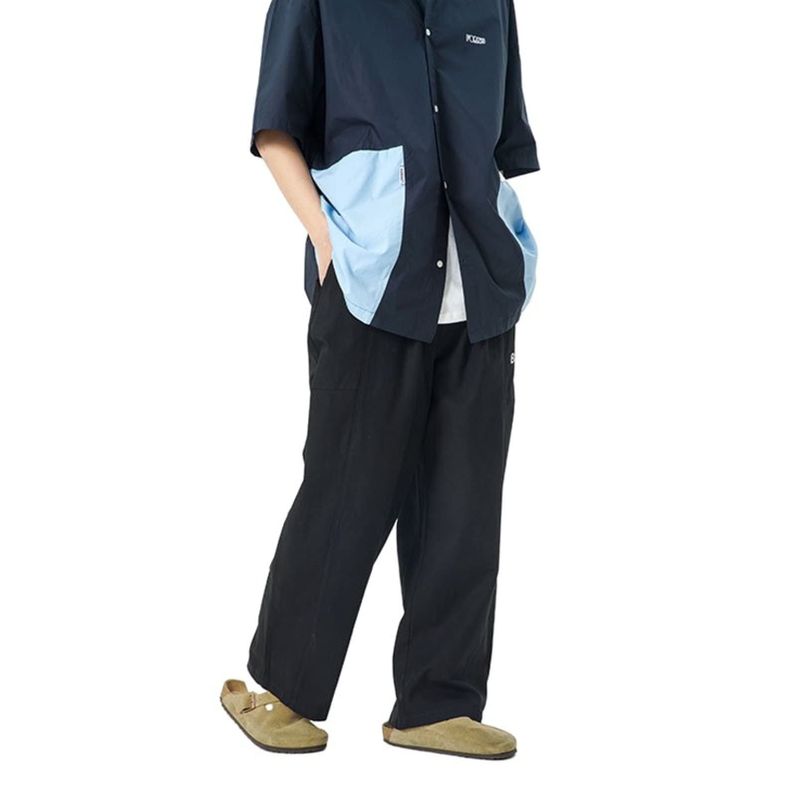 WIITON Men's Casual Pants - Spring Summer Loose Fit Wide Leg Trousers, Solid Color Straight Leg Comfort Pants for Work, Travel & Daily Wear