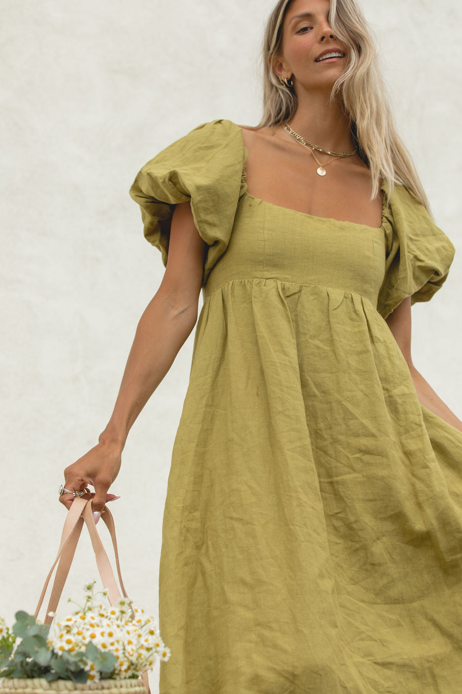 French Riviera Linen Dress for Women - Breathable Summer Beach Dress, Casual Boho Maxi Dress with Pockets | Perfect for Beach Vacations, Resort Wear & Summer Outings