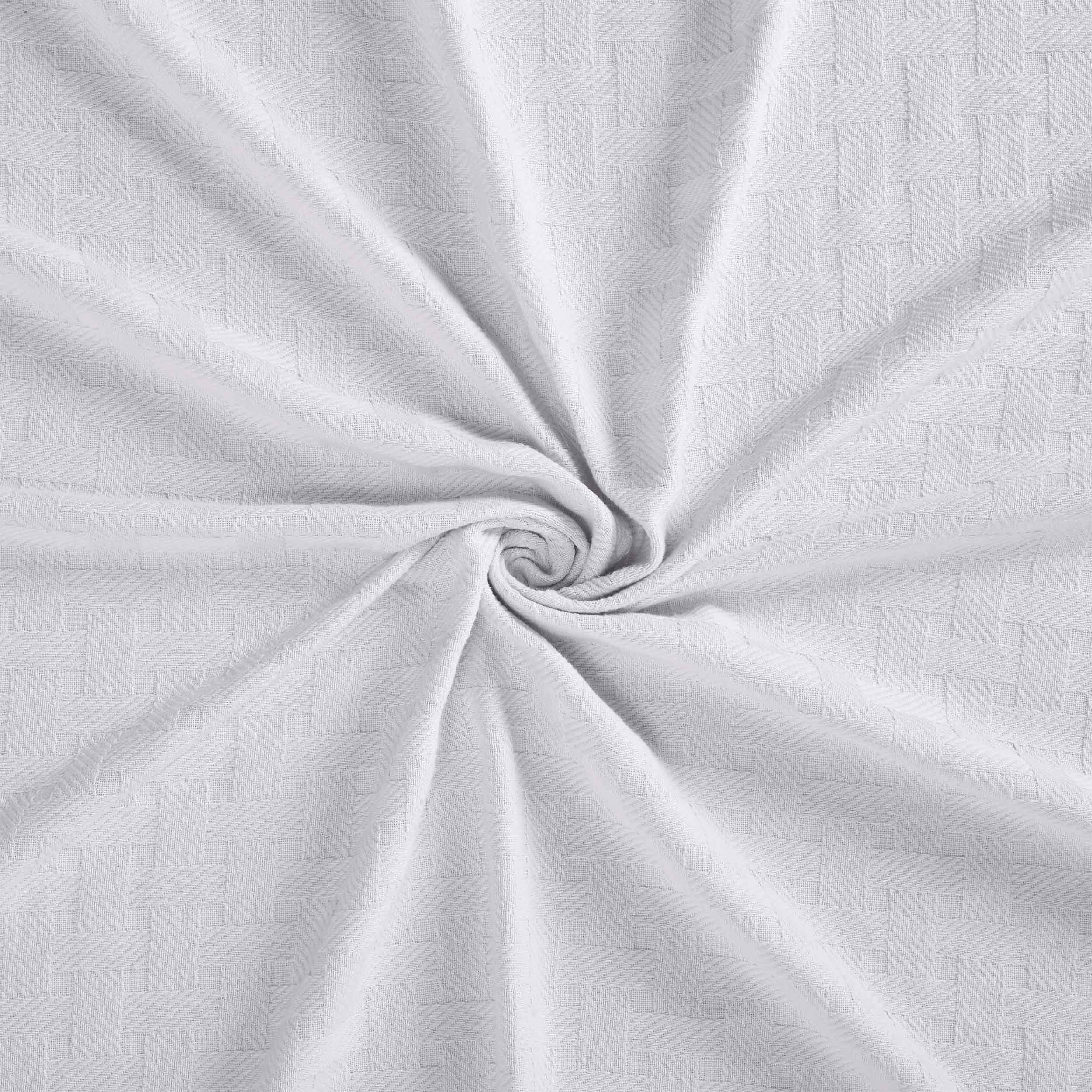 Soft Basketweave All-Season Cotton Bed Blanket & Sofa Throw - Lightweight Breathable Blanket for Bedroom, Living Room, Travel and Outdoor Use