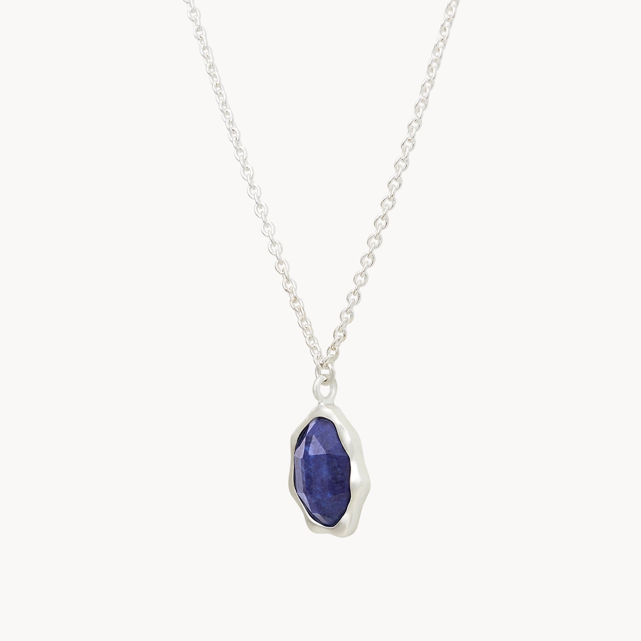 Lapis Lazuli Mood Necklace in Sterling Silver | Healing Crystal Jewelry for Stress Relief & Emotional Balance | Perfect for Meditation, Yoga & Spiritual Gifts