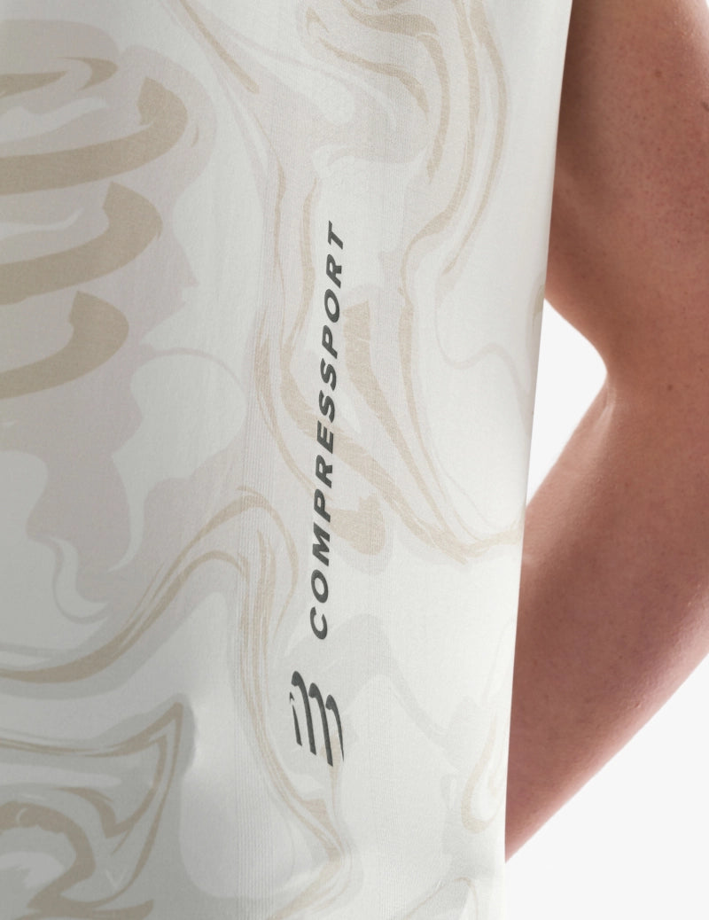 Compressport Men's Running Singlet - Breathable Performance Shirt for Marathon & Training - Sugar/Como Print - Lightweight & Moisture-Wicking Athletic Top for Jogging, Gym Workouts & Outdoor Sports