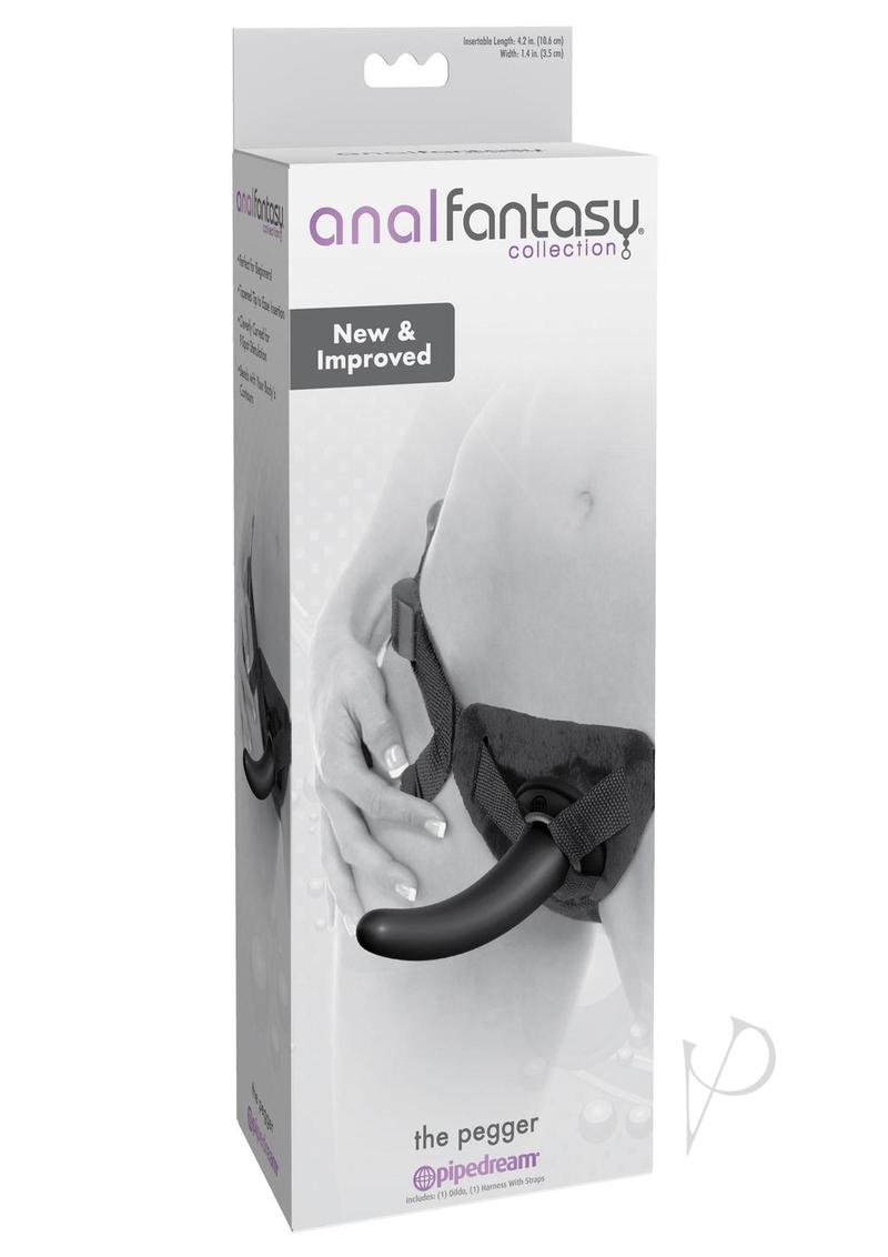 Anal Fantasy Collection The Pegger Strap-On Harness with 4.75 Inch Dildo - Black - Perfect for Couples Play, BDSM, and Role Reversal Scenes