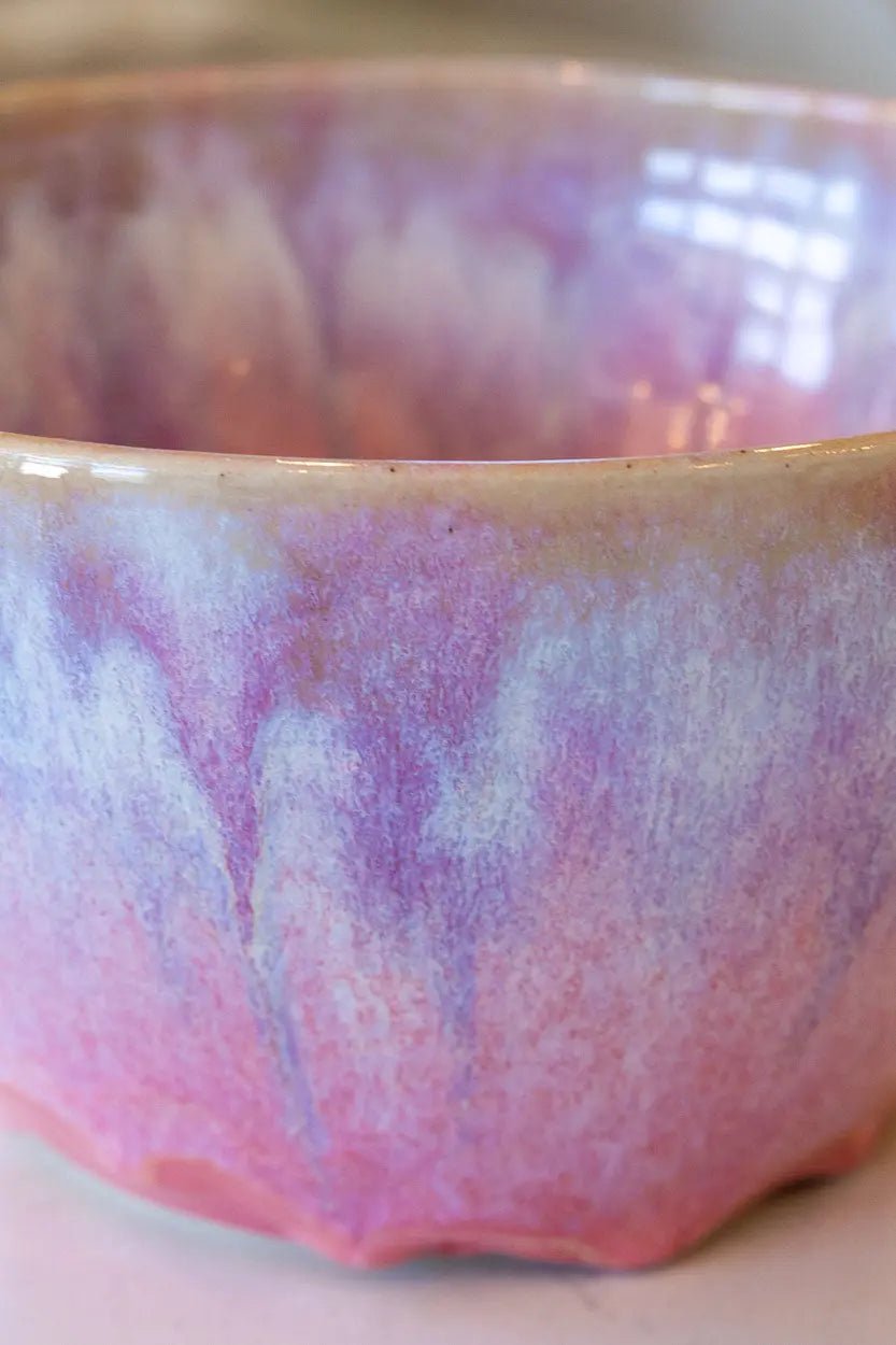 Large Decorative Bowl for Home Decor - Pink, White, Purple & Blue Ceramic Fruit Serving Bowl | Perfect for Centerpieces, Tabletop Displays, and Gift Giving
