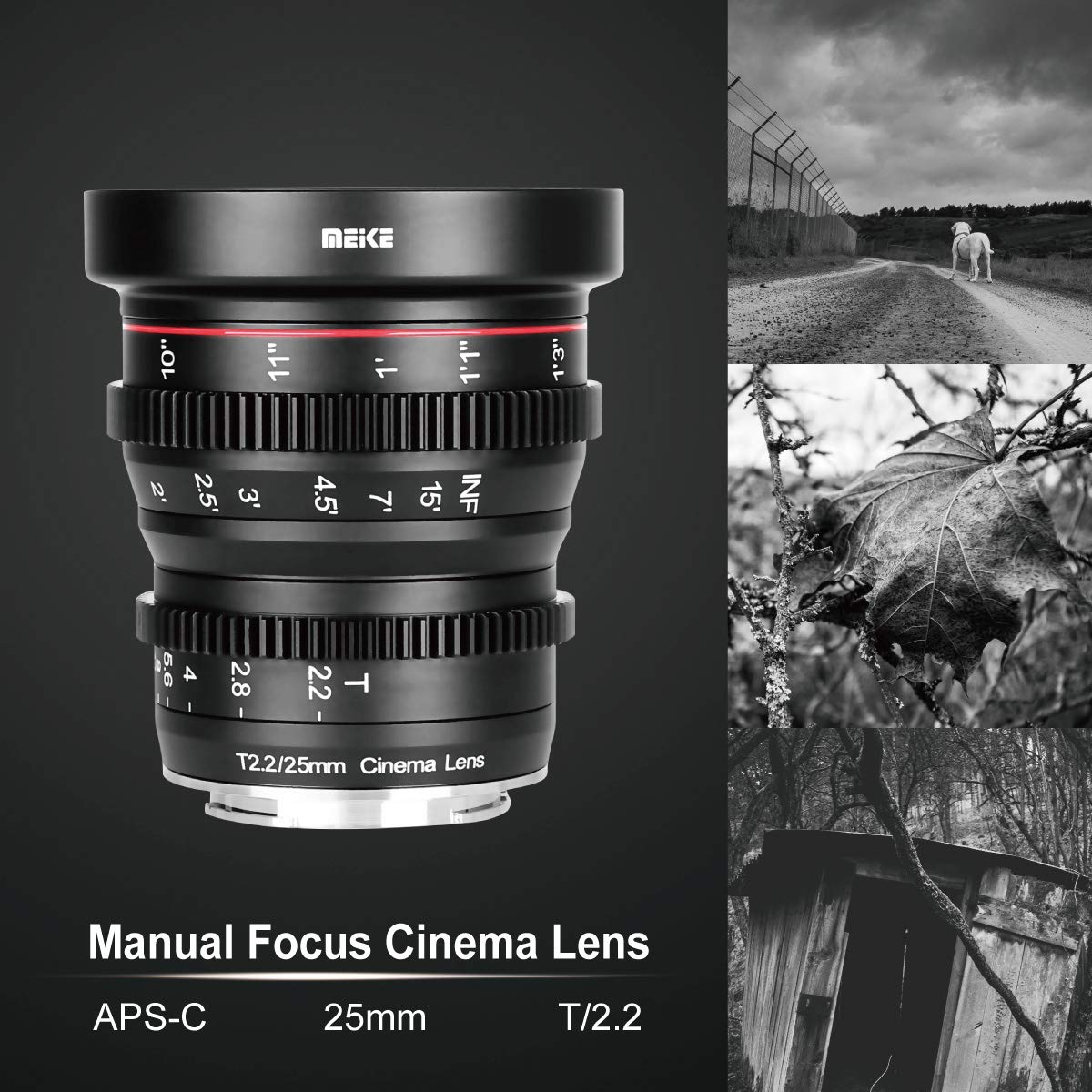 Meike 25mm T2.2 Manual Focus Prime Mini Cinema Lens for Micro Four Thirds MFT M43 Mount Cameras - Perfect for Filmmaking, Vlogging & Low Light Photography