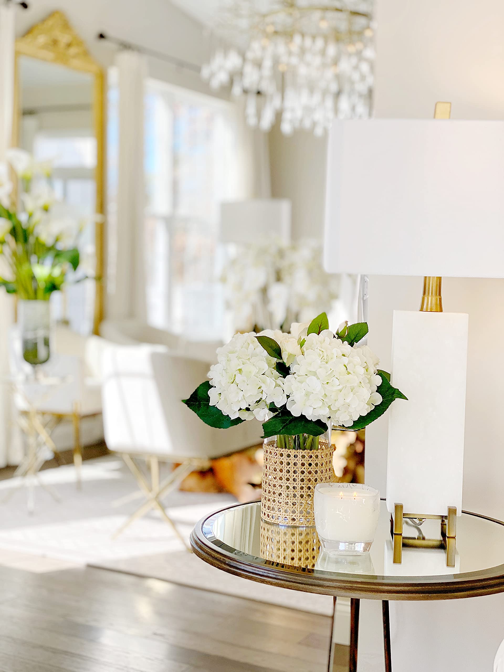 Safavieh Sloane 30-inch Alabaster White & Brass Gold Table Lamp with LED Bulb - Elegant Lighting for Bedroom, Living Room, Home Office & Nightstand (Perfect for Reading, Working & Ambient Decor)