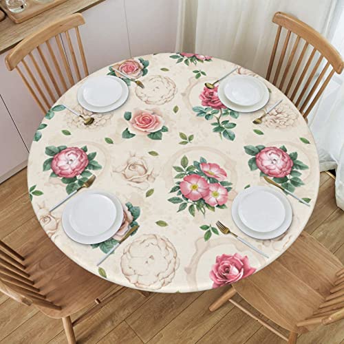 Watercolor Rose Floral Beige