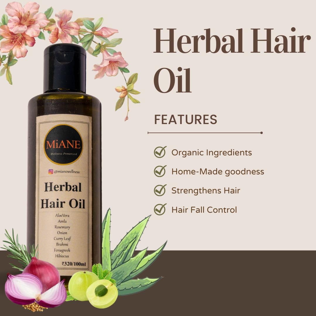 MiANE Herbal Hair Oil for Growth & Repair - Natural Hair Treatment for Thicker, Stronger Hair - Perfect for Daily Use, Styling & Scalp Care