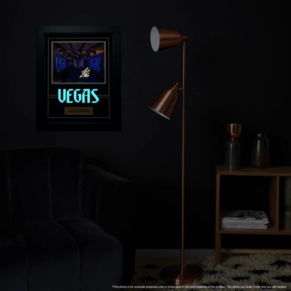 Logan Thompson Vegas Golden Knights Glow in the Dark Signed 11x14 Photo with IGM COA Autograph - Perfect for Hockey Fans, Sports Memorabilia Collectors, and Man Cave Decor