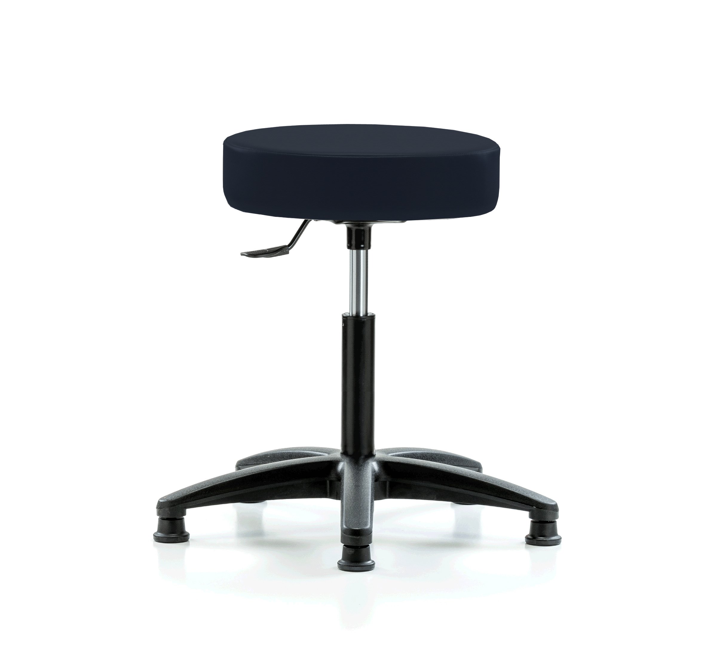 Adjustable Swivel Stool with Rolling Perch Seat - Single Lever Height Adjustment, Stationary Caps, Workbench Stool for Home Office, Kitchen Island & Workshop - Imperial Fabric Upholstery
