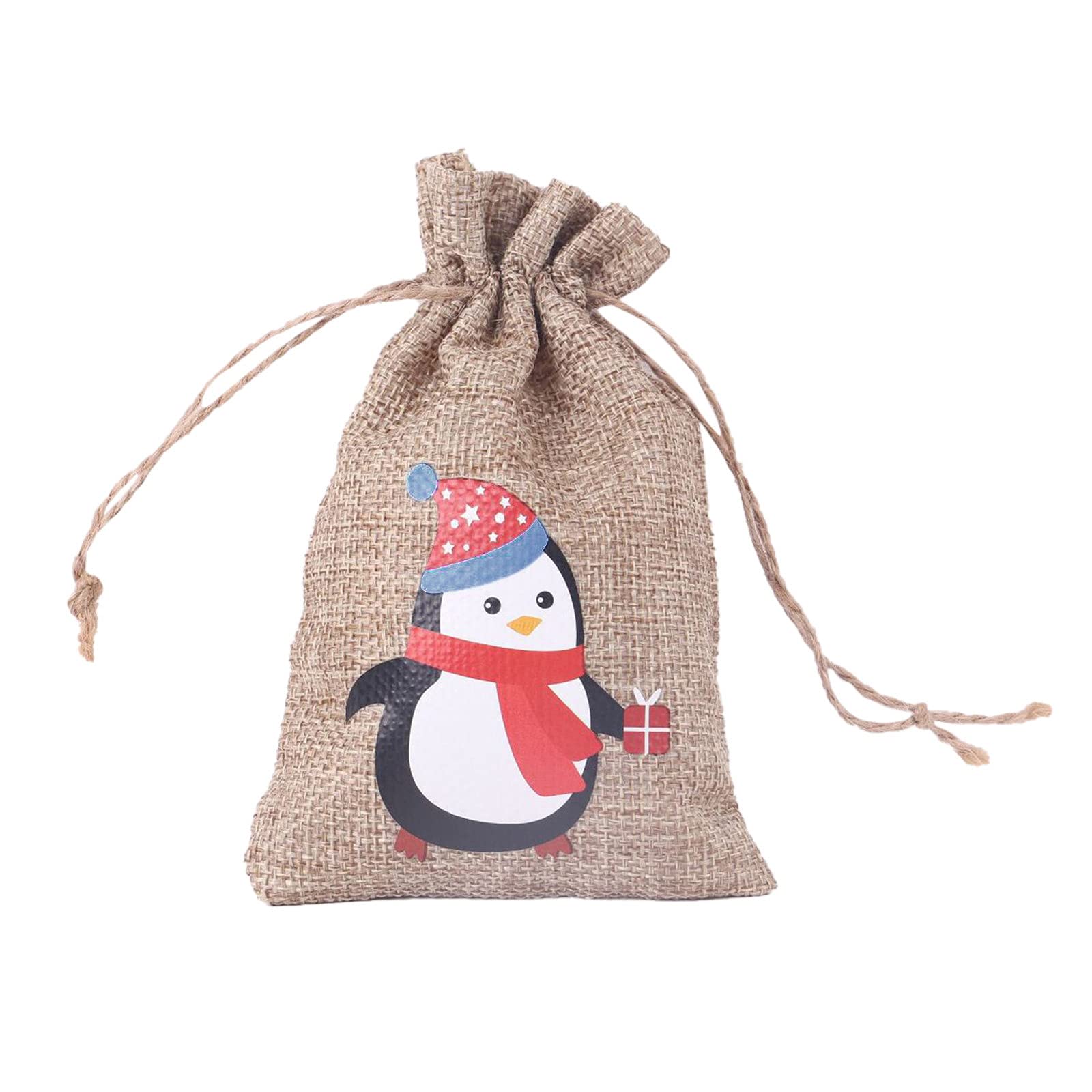 Christmas Treat Candy Drawstring Pouch Bags for Lip Gloss, Bronzing & Holiday Gifts - Party Favors, Stocking Stuffers & Small Item Storage