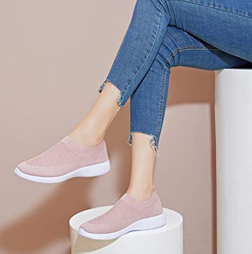 Women's Slip On Sneakers - Breathable Mesh Casual Tennis Shoes for Walking, Running & Gym Workouts | Lightweight Comfortable Athletic Shoes for Women | Perfect for Daily Wear, Travel & Outdoor Activities