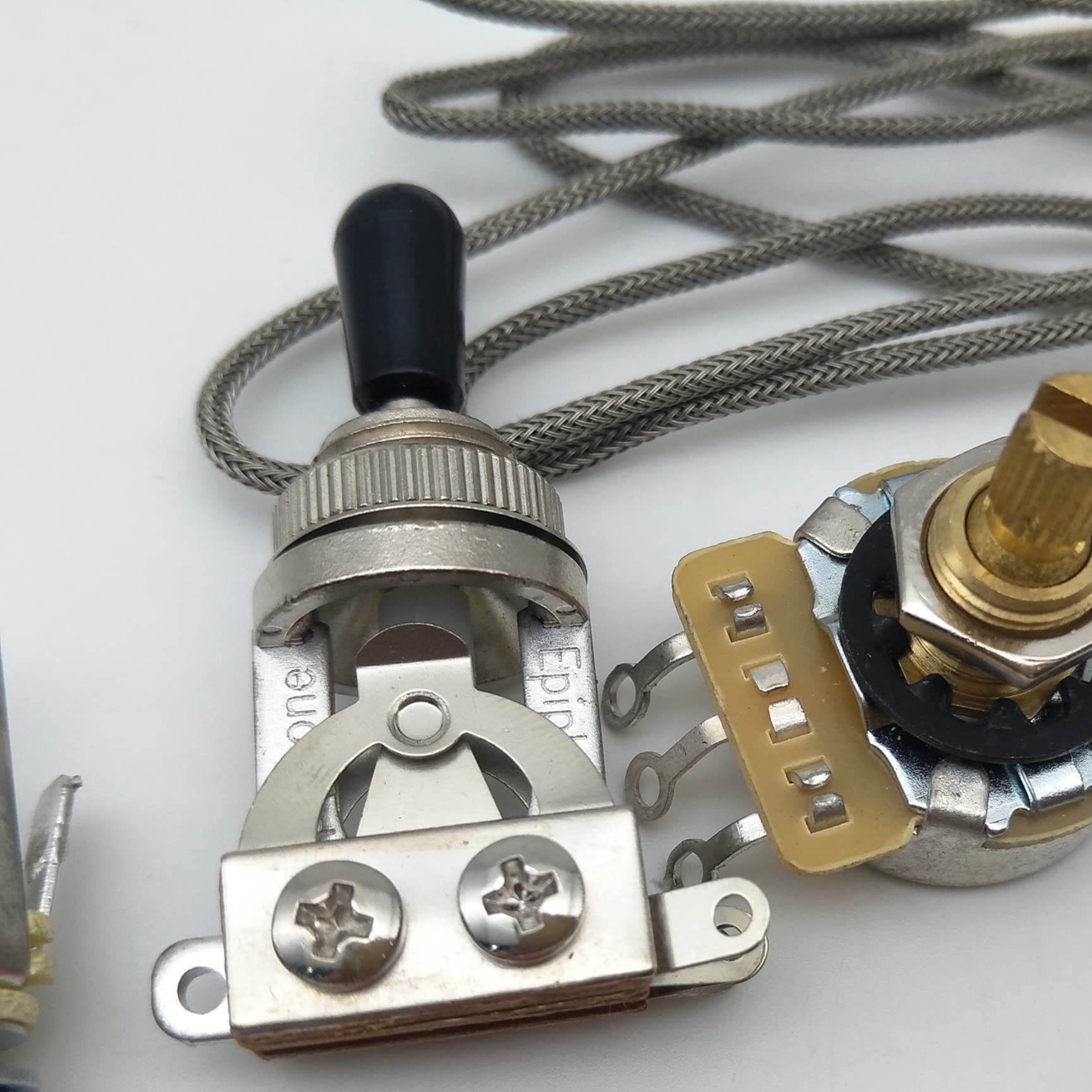 500K Ohm Guitar Potentiometer with Copper Shaft & Orange Drop Capacitor - Premium Prewired Wiring Harness Kit for Les Paul Guitars - Perfect for DIY Guitar Repairs & Tone Upgrades