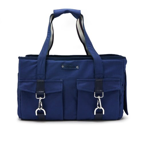 Buckle Tote BB Navy Blue Leather Shoulder Bag - Stylish Women's Handbag for Work, Travel & Everyday Use