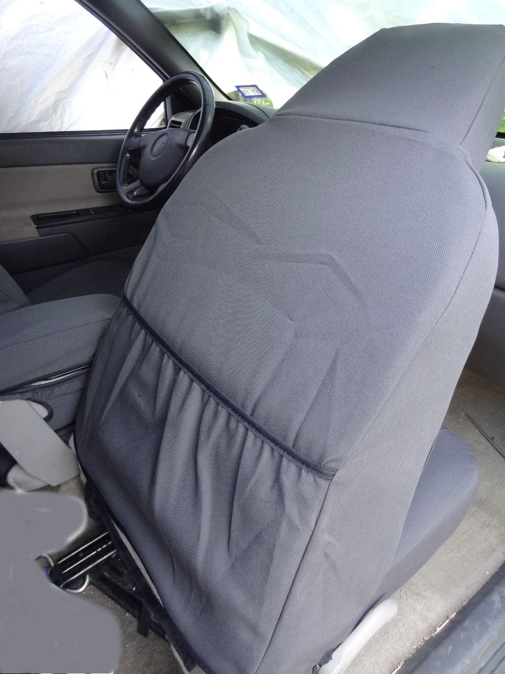 **Durafit Seat Covers for 2004-2012 Chevy Colorado & GMC Canyon | 60/40 Split Gray Endura Fabric | Center Console Access | Perfect for Off-Roading & Daily Commutes**