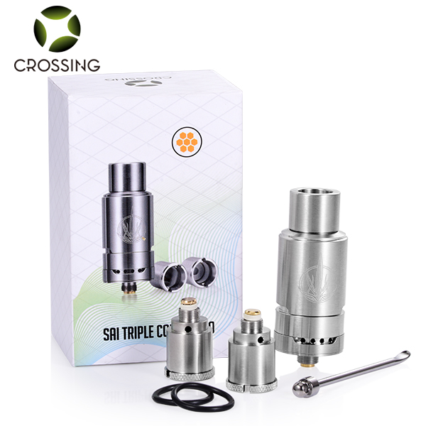 Crossing Sai Triple Coil Combo Atomizer - 510 Thread Compatible for Wax & Concentrates - Perfect for Vaping Enthusiasts & On-the-Go Sessions