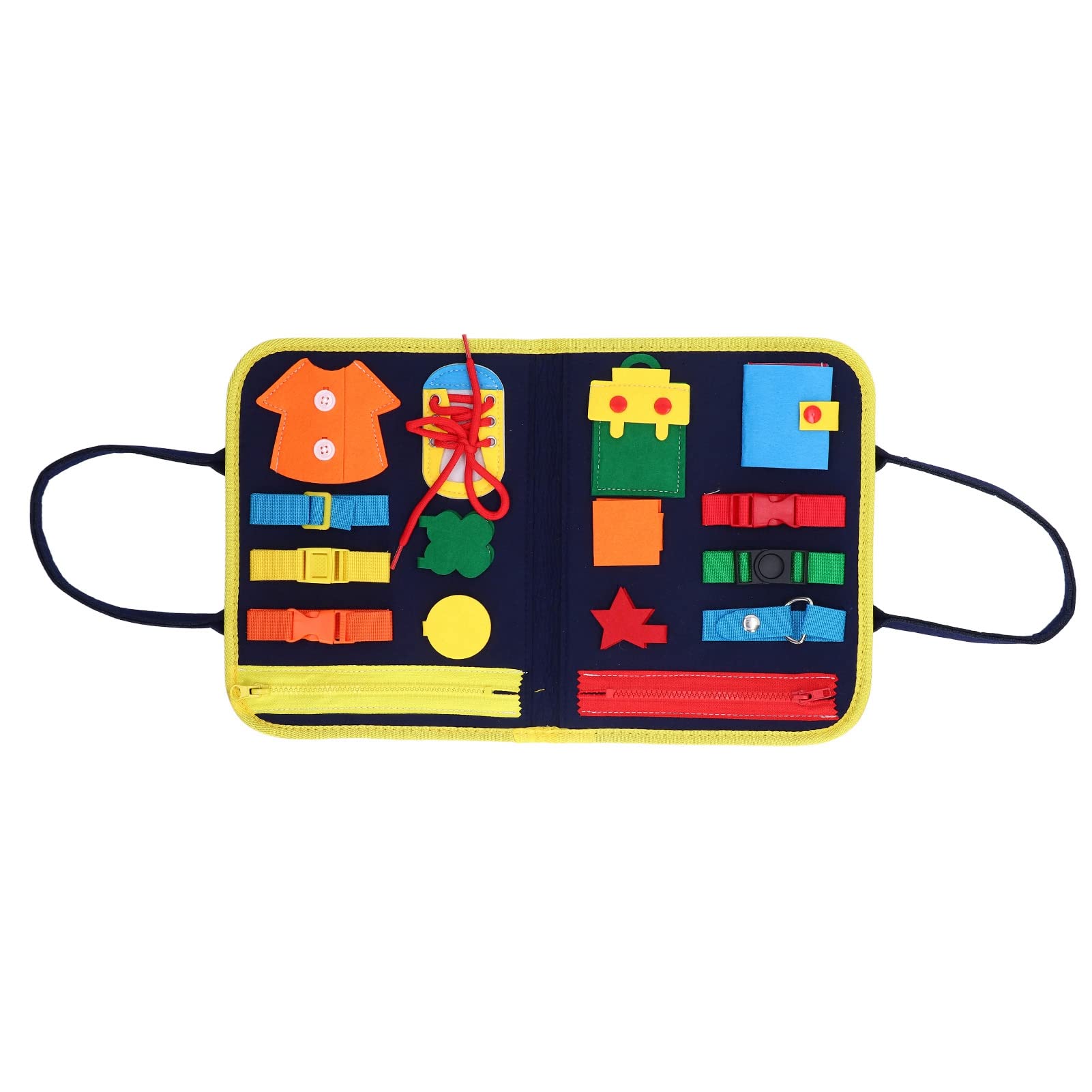 SUNGOOYUE Montessori Sensory Board for Kids - Felt Tie Shoes Learning Toy with Buckle Board, Dress Practice & Hand-Eye Coordination Activity | Perfect for Toddler Education, Preschool Learning & Fine Motor Skills Development