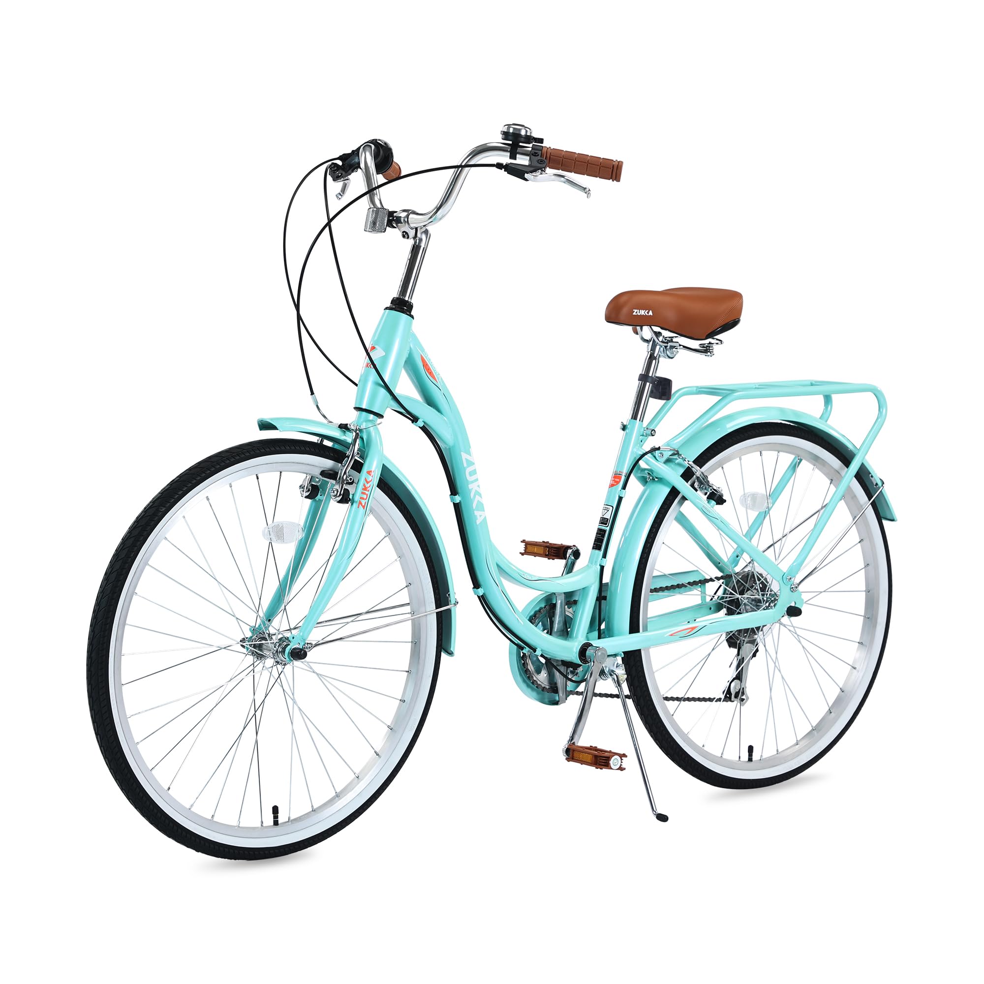 26 Inch Women's Beach Cruiser Bike - 7 Speed Comfort Bicycle for Commuting & Leisure Riding, Adjustable Seat & Dual V Brakes - Perfect for Beach Outings, City Rides & Weekend Adventures