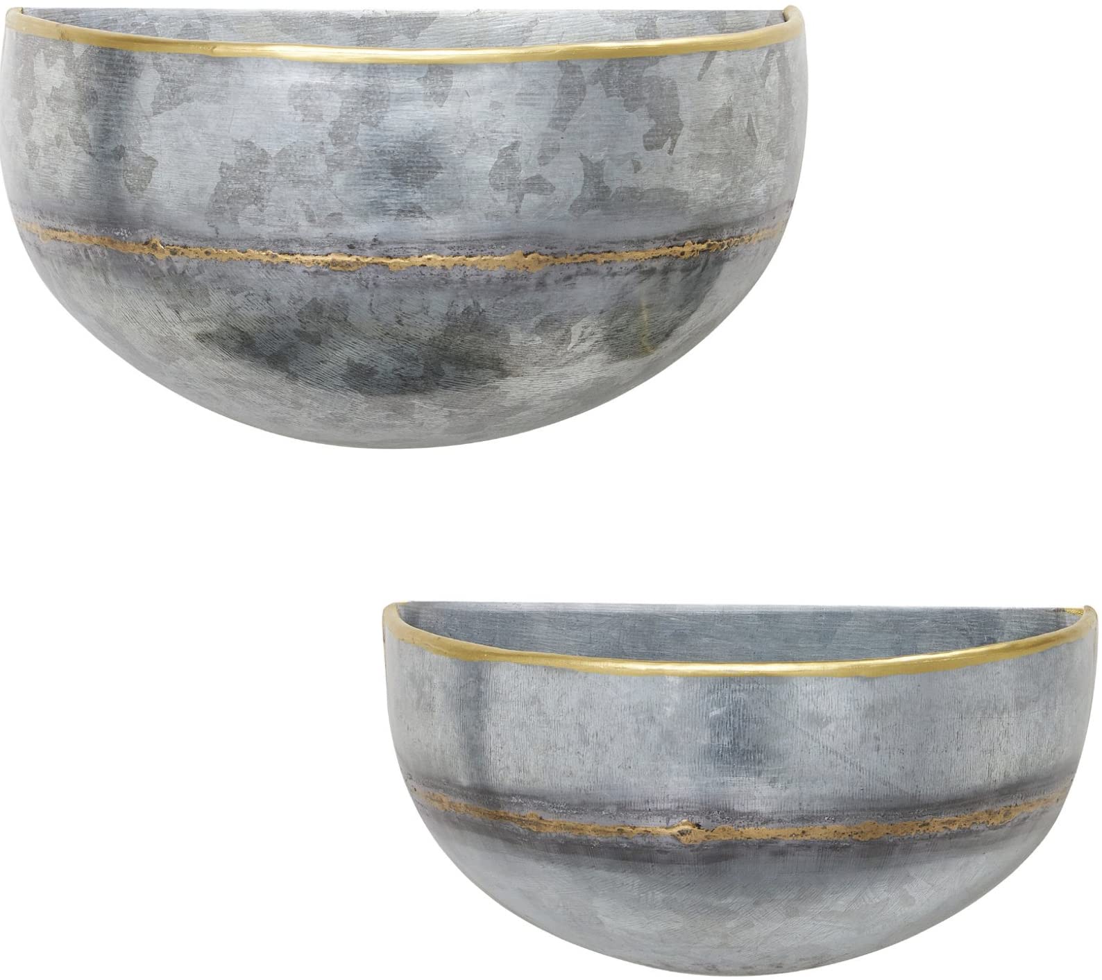 Galvanized Metal Wall Hanging Planter Set of 2 - Rustic Farmhouse Indoor Outdoor Planters for Flowers & Herbs - Large Decorative Basket for Patio, Garden, Balcony, Window & Terrace Decor - Perfect for Urban Gardening & Small Space Greenery