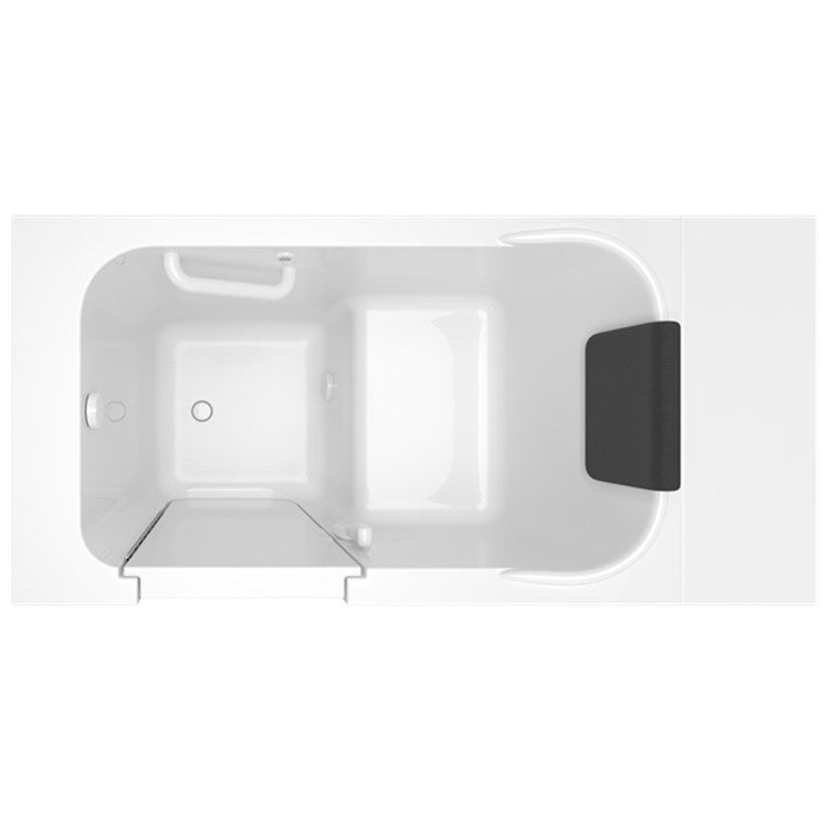 2848 Series 28W x 48L Gelcoat Walk-In Soaking Bathtub - Left Hand Drain - Freestanding Deep Soak Tub for Small Bathrooms & Master Suites - Spa Relaxation & Hydrotherapy at Home