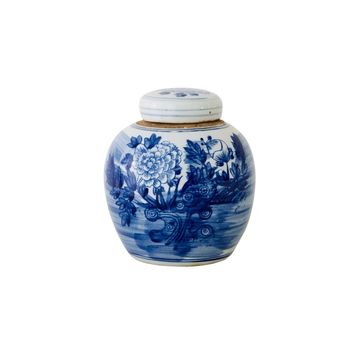 Vintage Floral Garden Ginger Jar - Blue and White Porcelain Home Decor for Living Room, Bedroom & Office - Perfect for Storage, Display, and Feng Shui Decorating