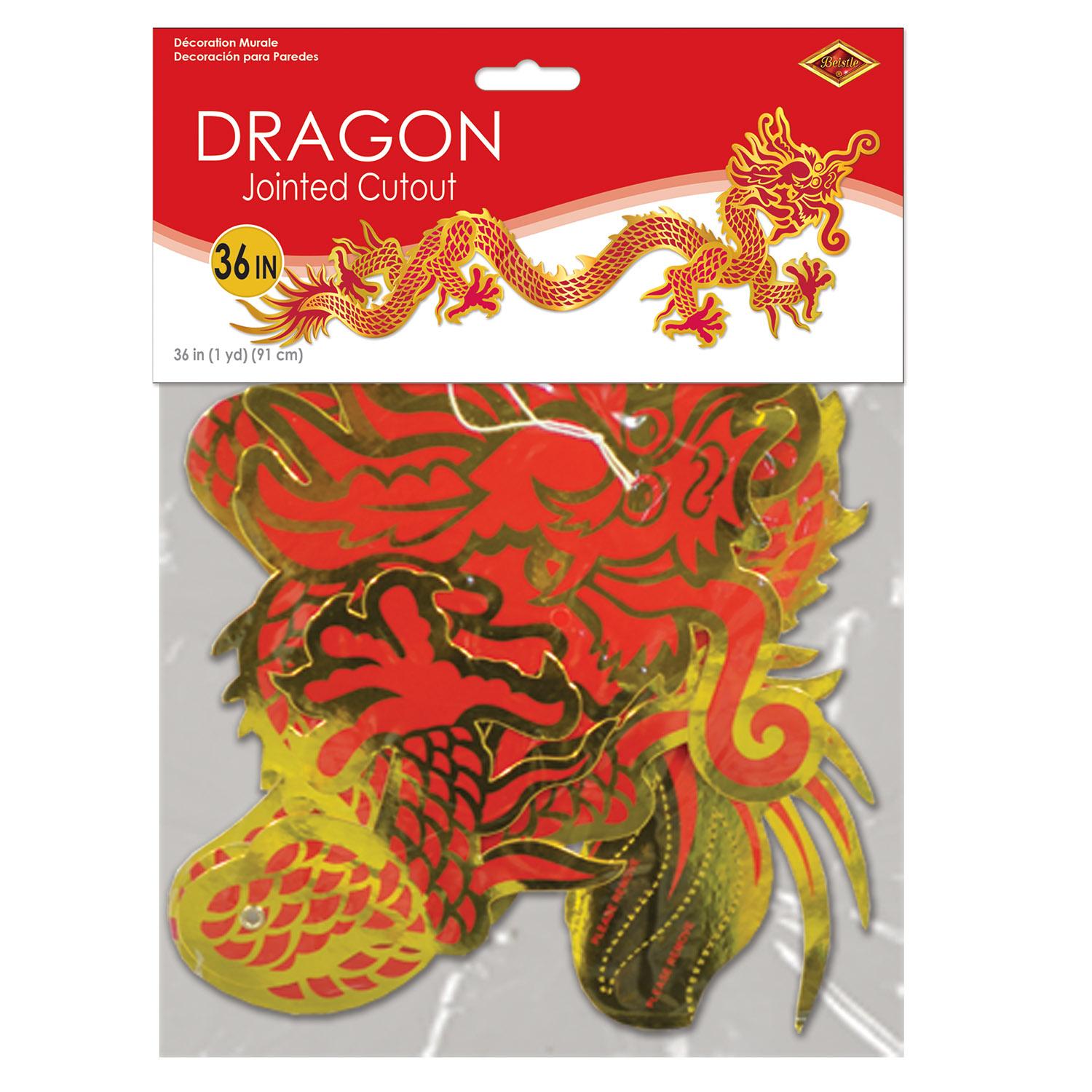 12 Pack Beistle 3 ft. Jointed Dragon Party Decorations - Halloween, Birthday, Chinese New Year Party Supplies for Home & Outdoor Decor