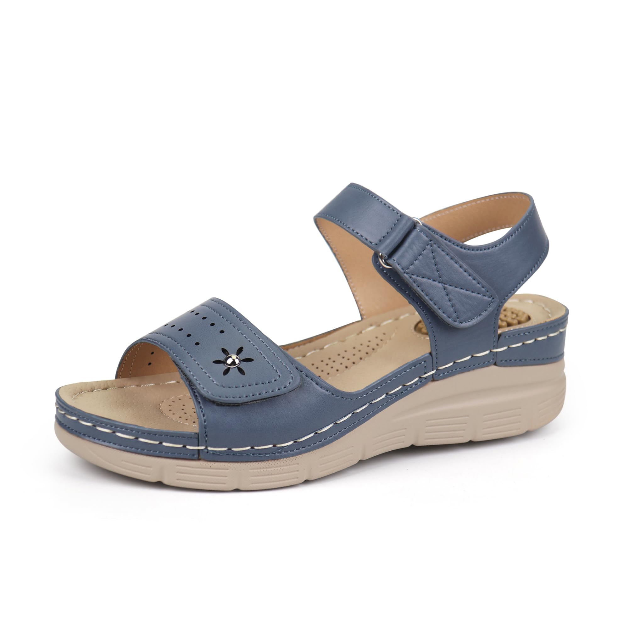 JABASIC Women's Orthotic Walking Sandals with Arch Support - Comfortable & Orthopedic Sandals for Plantar Fasciitis, Flat Feet - Perfect for Walking, Travel & Daily Wear