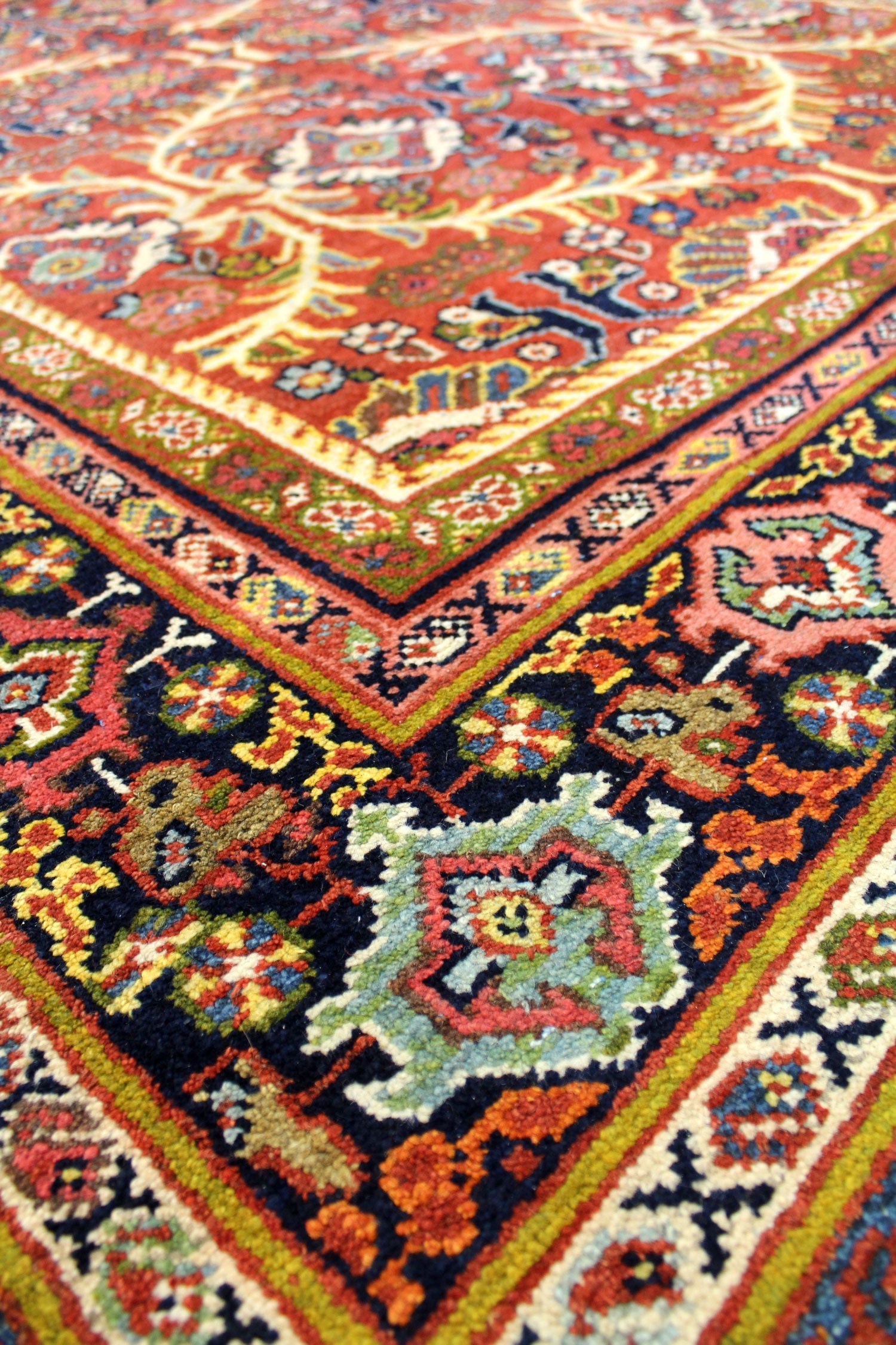 Handwoven Antique Mahal Tribal Rug - Traditional Persian Design, 100% Wool, Vintage Home Decor (JF8385) | Perfect for Living Room, Bedroom & Boho Style Interior