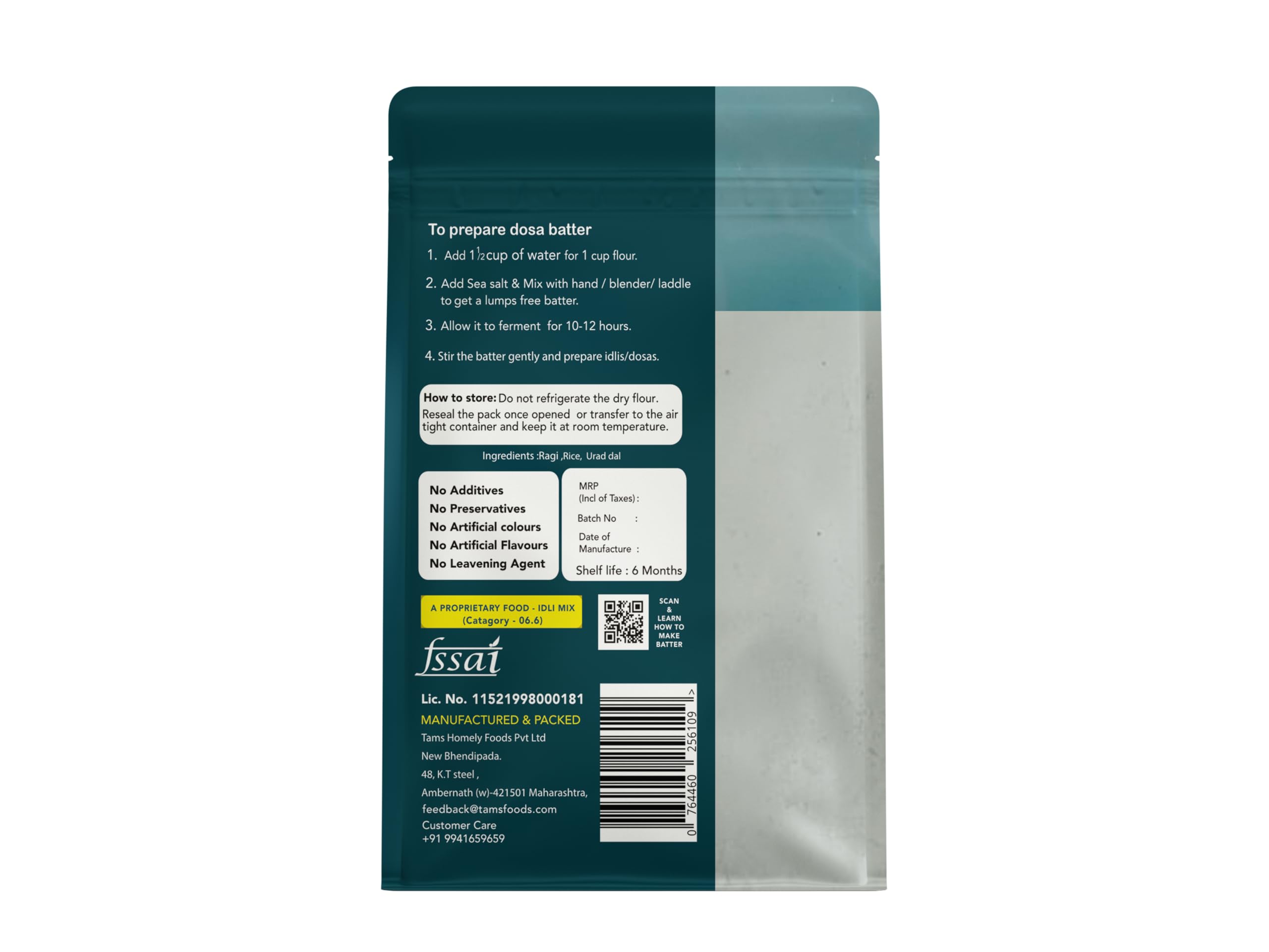 Tams Idly Flour 1kg - Natural Fermenting Rice Flour for Soft & Healthy Idlis (Makes 2.5kg Batter, 60 Idlis) | 6 Months Shelf Life | No Additives, Chemicals or Yeast | Easy Homemade South Indian Breakfast | Perfect for Vegan, Gluten-Free Diets | Great for Quick Meals & Traditional Indian Cooking