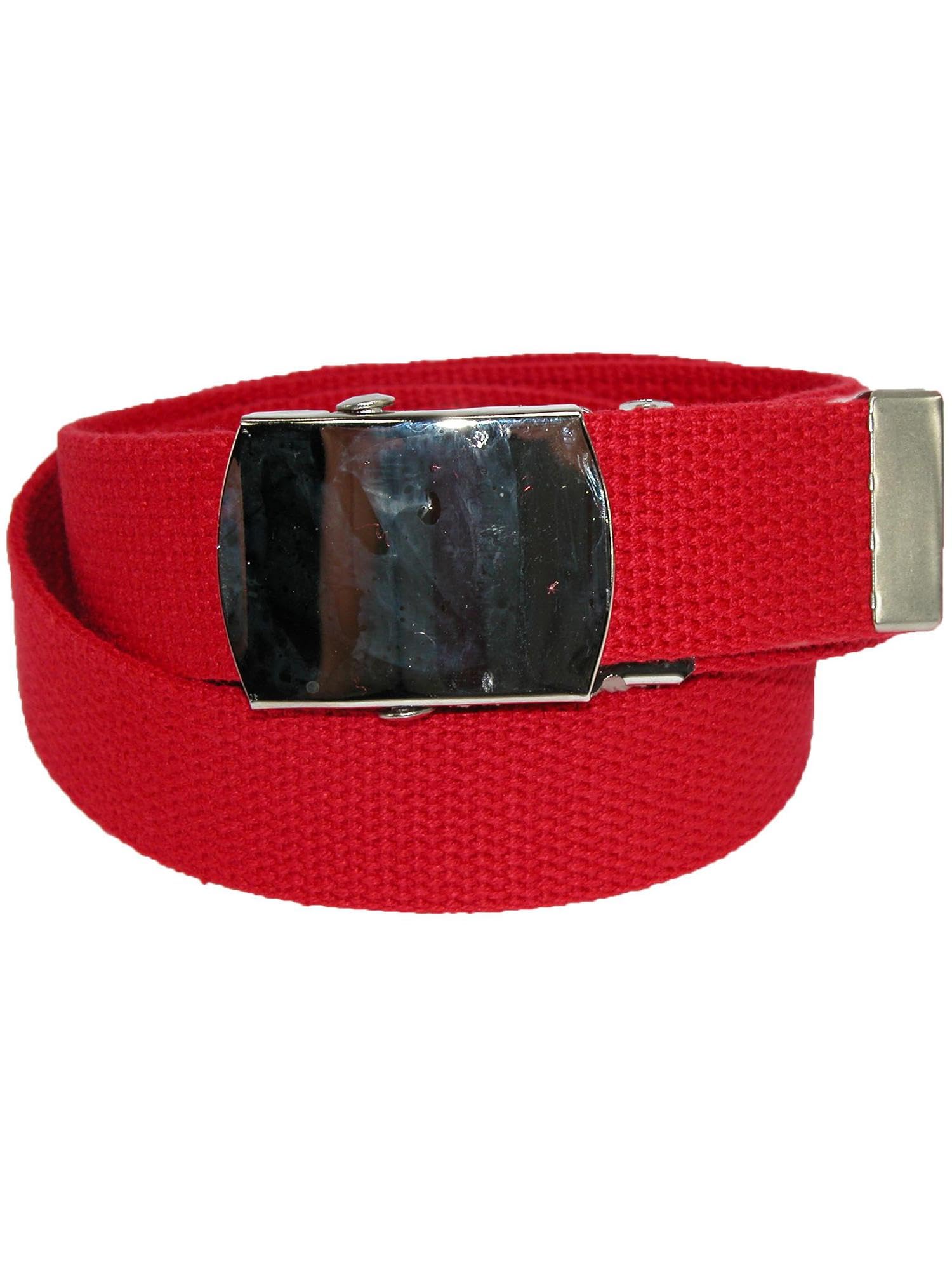 CTM® Big & Tall Adjustable Cotton Belt for Men with Nickel Buckle - Comfortable & Durable Waistband for Casual & Formal Wear