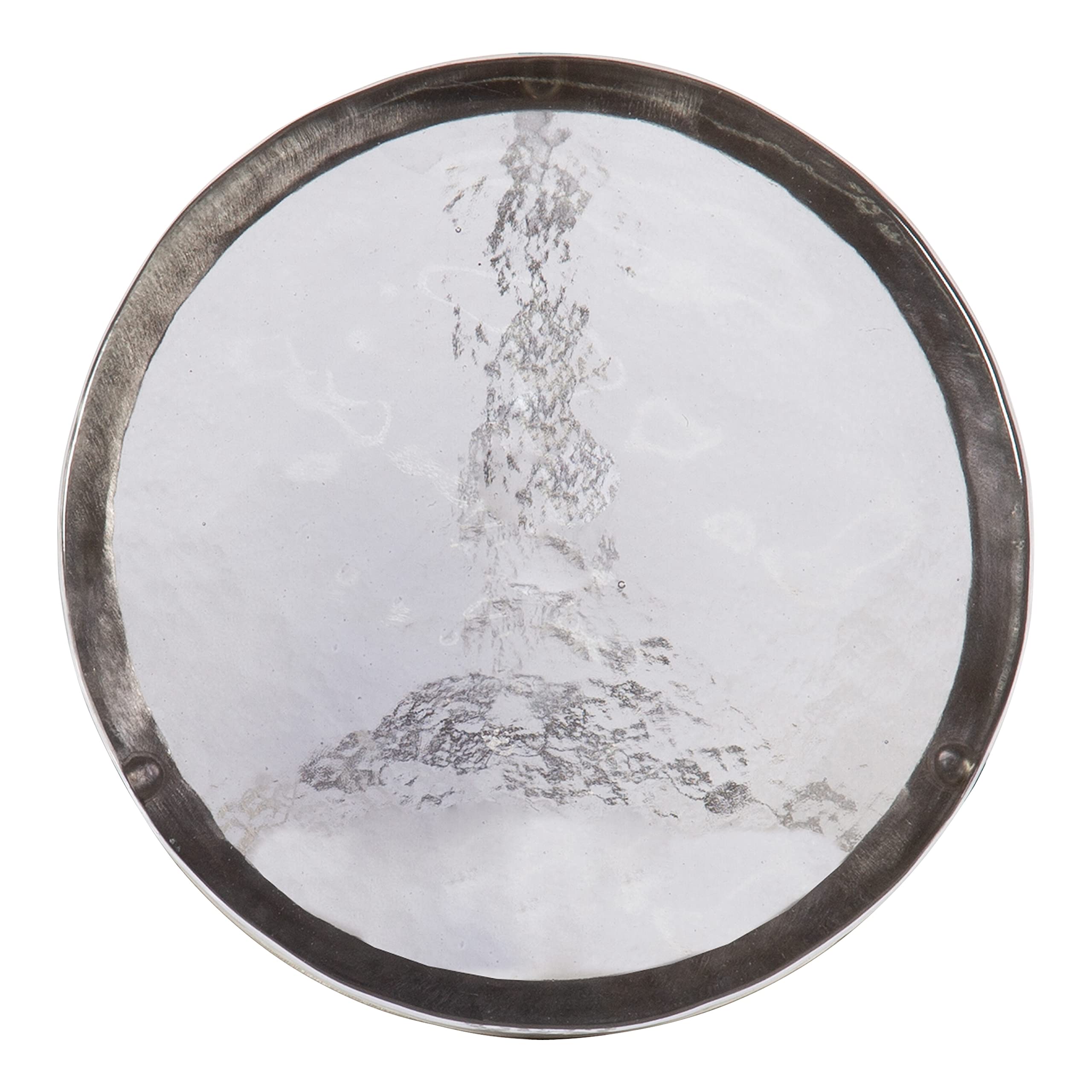 Kate & Laurel Aguilar Modern Side Table - 9x9x23 Inches, Silver Metal Frame with Tinted Glass Top - Compact Accent Table for Small Spaces | Perfect for Living Room, Bedroom, or Office Decor