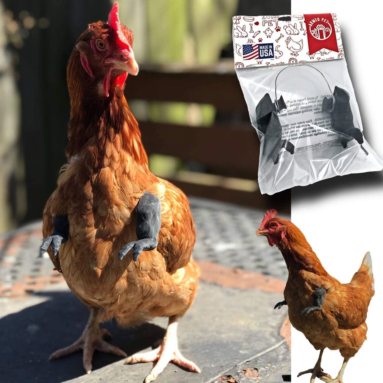 Original T-Rex Black Dinosaur Claws for Chickens - 3D Printed Funny Chicken Costume Accessories | Made in Texas USA | Novelty Photo Props for Viral Memes & Social Media | Perfect for Farm Pranks, Pet Costume Parties & TikTok Videos