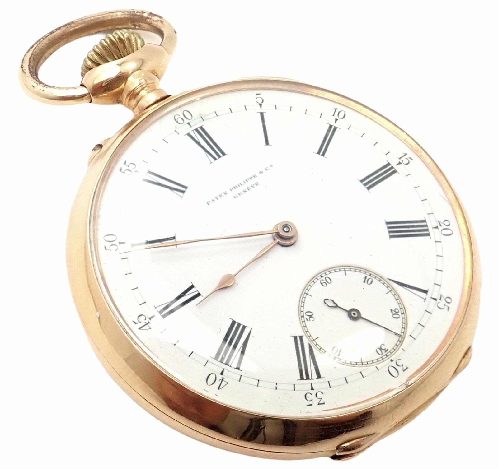 Vintage Patek Philippe 18k Yellow Gold Triple Signed Pocket Watch c.1890 - Antique Swiss Luxury Timepiece for Collectors & Special Occasions