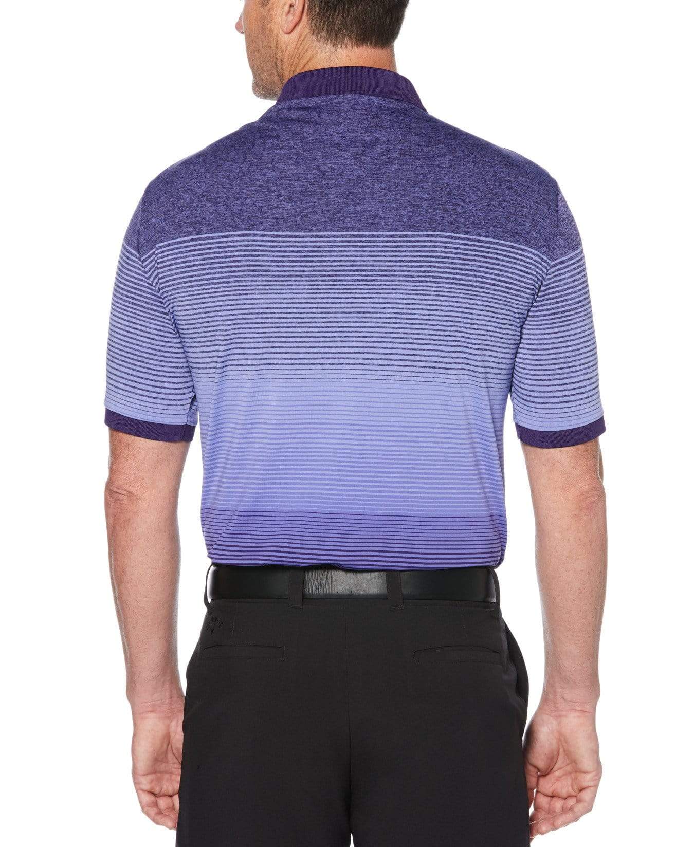 Men's Cooling Engineered Space Dye Stripe Polo Shirt with Chevron Pattern - Breathable Performance Golf & Casual Wear