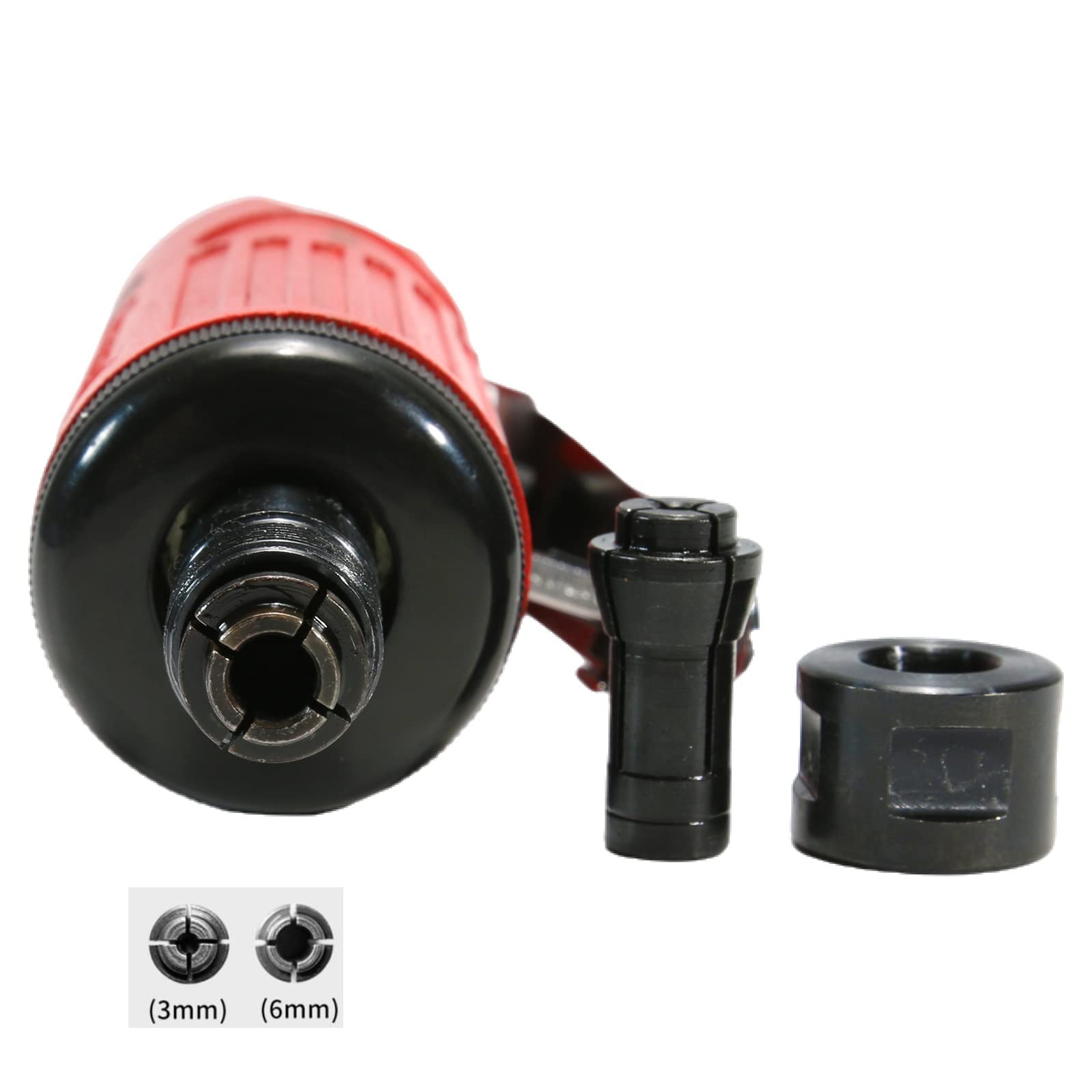 1/4 Inch Industrial Air Powered Die Grinder Kit - 22000 RPM High Speed Pneumatic Straight Grinder with 1/4