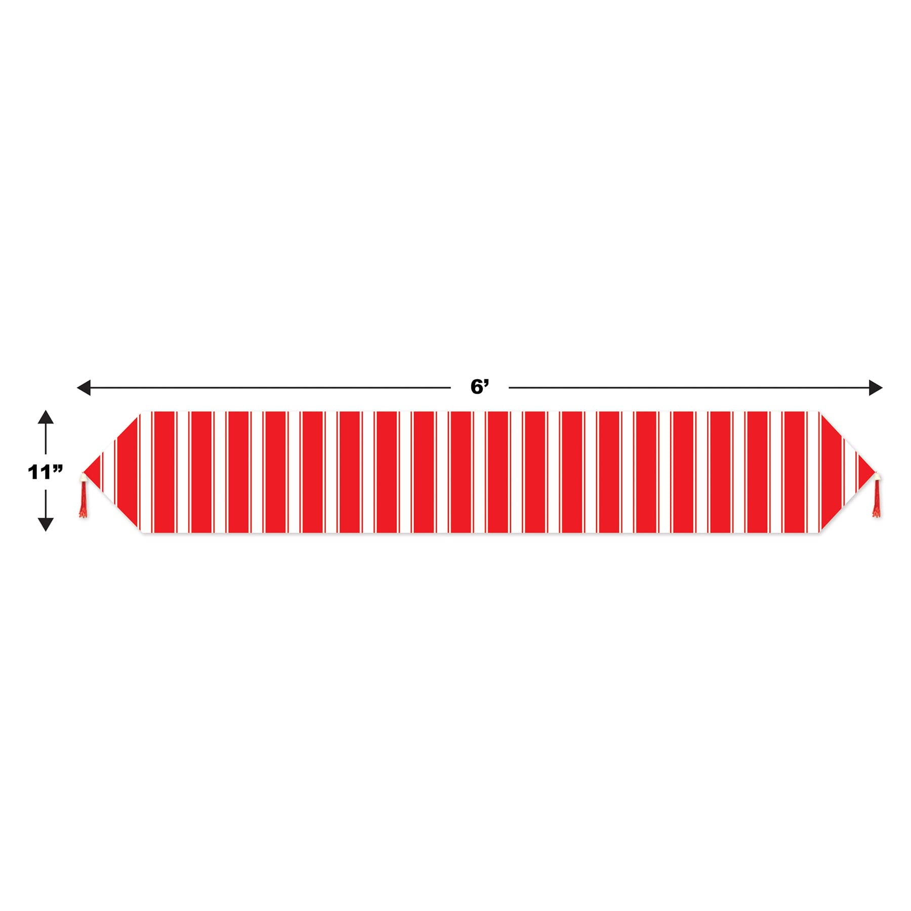 Beistle Red & White Striped Table Runner - 72 Inch Party Decor for Christmas, Weddings, and Holiday Dining - Perfect for Festive Tablescapes and Special Occasions