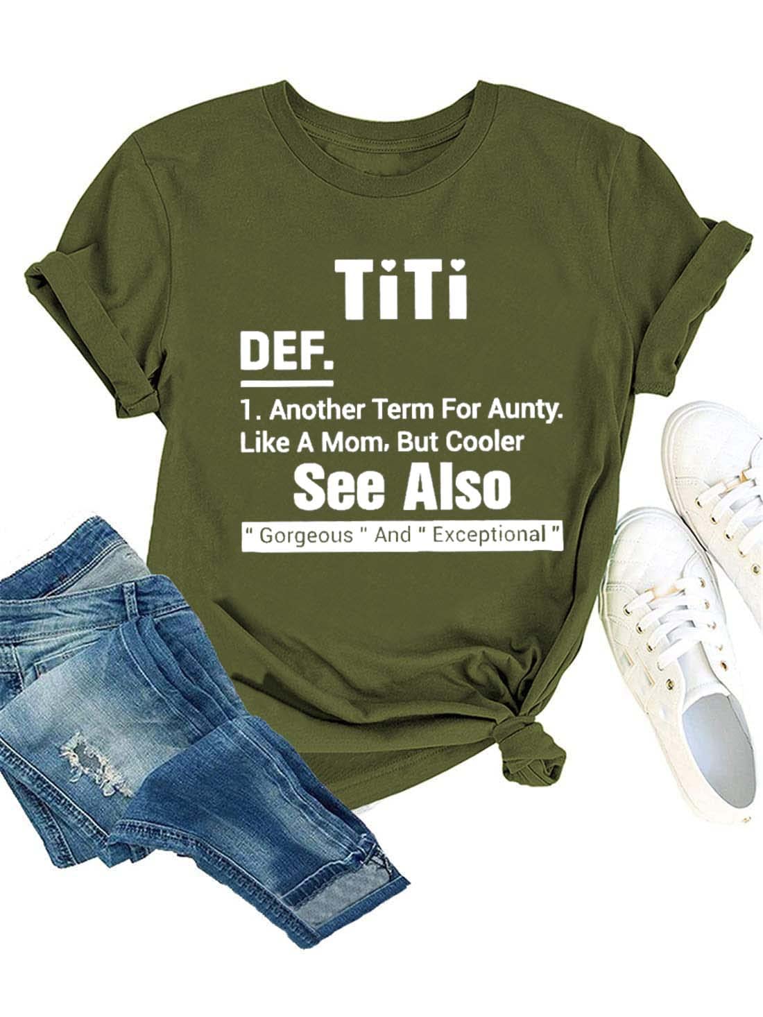Funny Aunt T-Shirt - Best Auntie Gift for Women - ENAOAHPI Titi Shirt - Perfect for Birthday, Mother's Day & Family Reunions