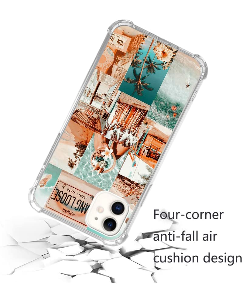 Summer Surf Phone Case Compatible with iPhone 11 - Trendy Cool Beach Case for Women & Men - Soft TPU Bumper Cover - Perfect for Swimming, Surfing & Beach Vacations
