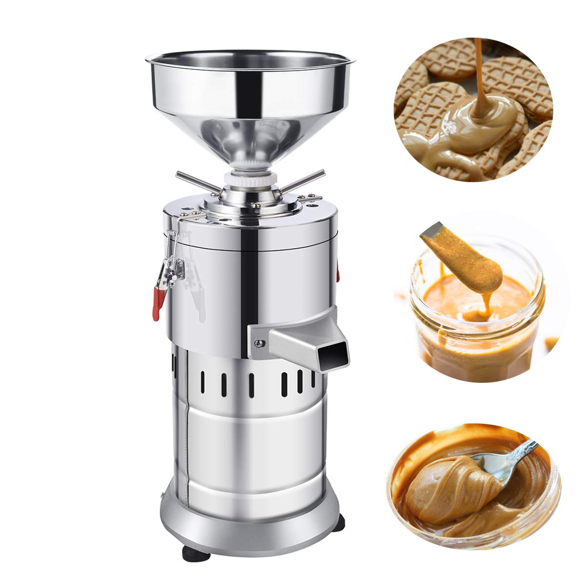 1100W Commercial Peanut Butter Grinder Machine - 15kg/h High Output Electric Nut Butter Maker for Peanuts, Almonds, Sesame - Fast US Shipping (220V) - Perfect for Restaurants, Bakeries & Healthy Snack Businesses