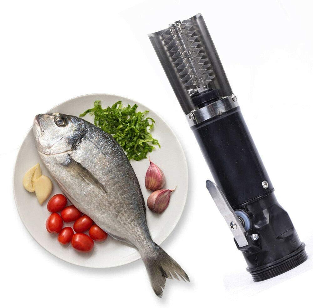 Rechargeable Electric Fish Scaler 120W - Stainless Steel Seafood Cleaner Brush Tool for Home Kitchen & Professional Use | Perfect for Salmon, Tuna, Crab Cleaning & Cooking Prep
